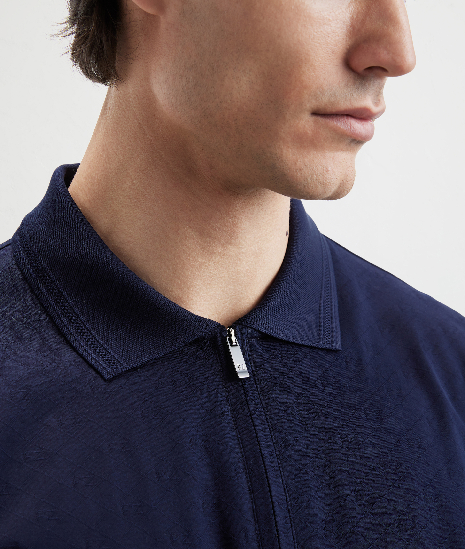 Pz Polo In Mercerized Cotton Jersey Blue Navy | Pal Zileri