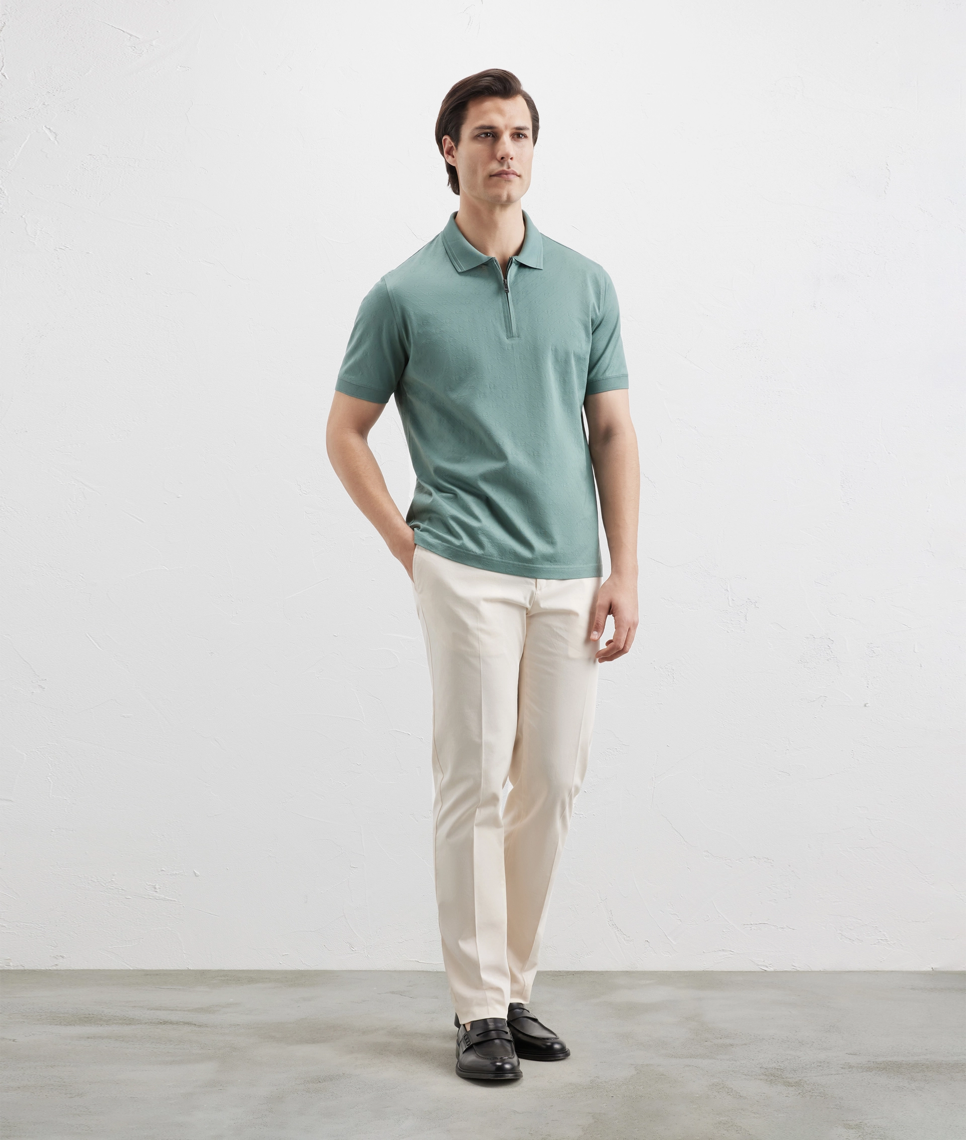 Polo Pz In Jersey Di Cotone Mercerizzato Verde Chiaro | Pal Zileri