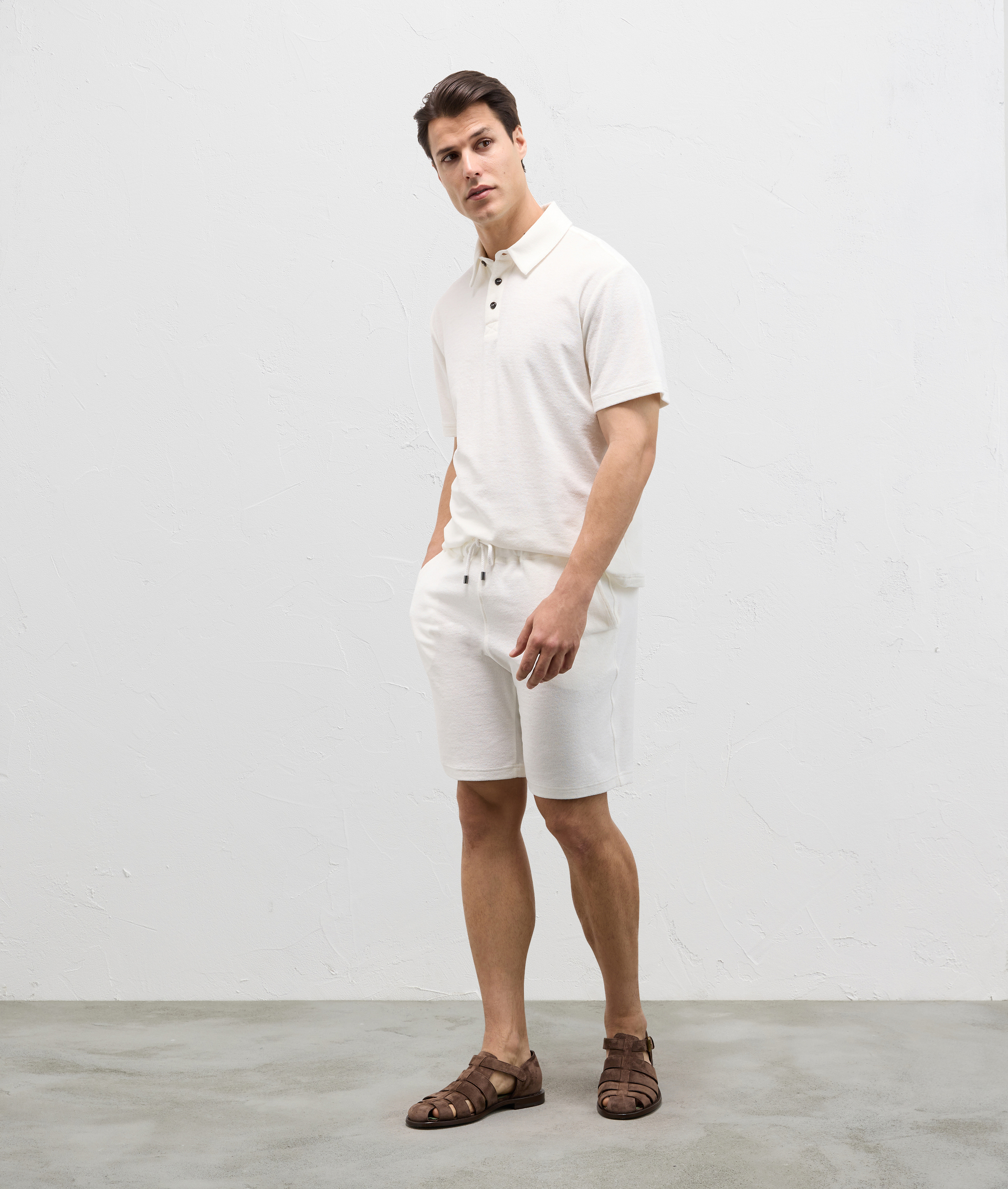 Polo In Cotton And Nylon Jersey White | Pal Zileri