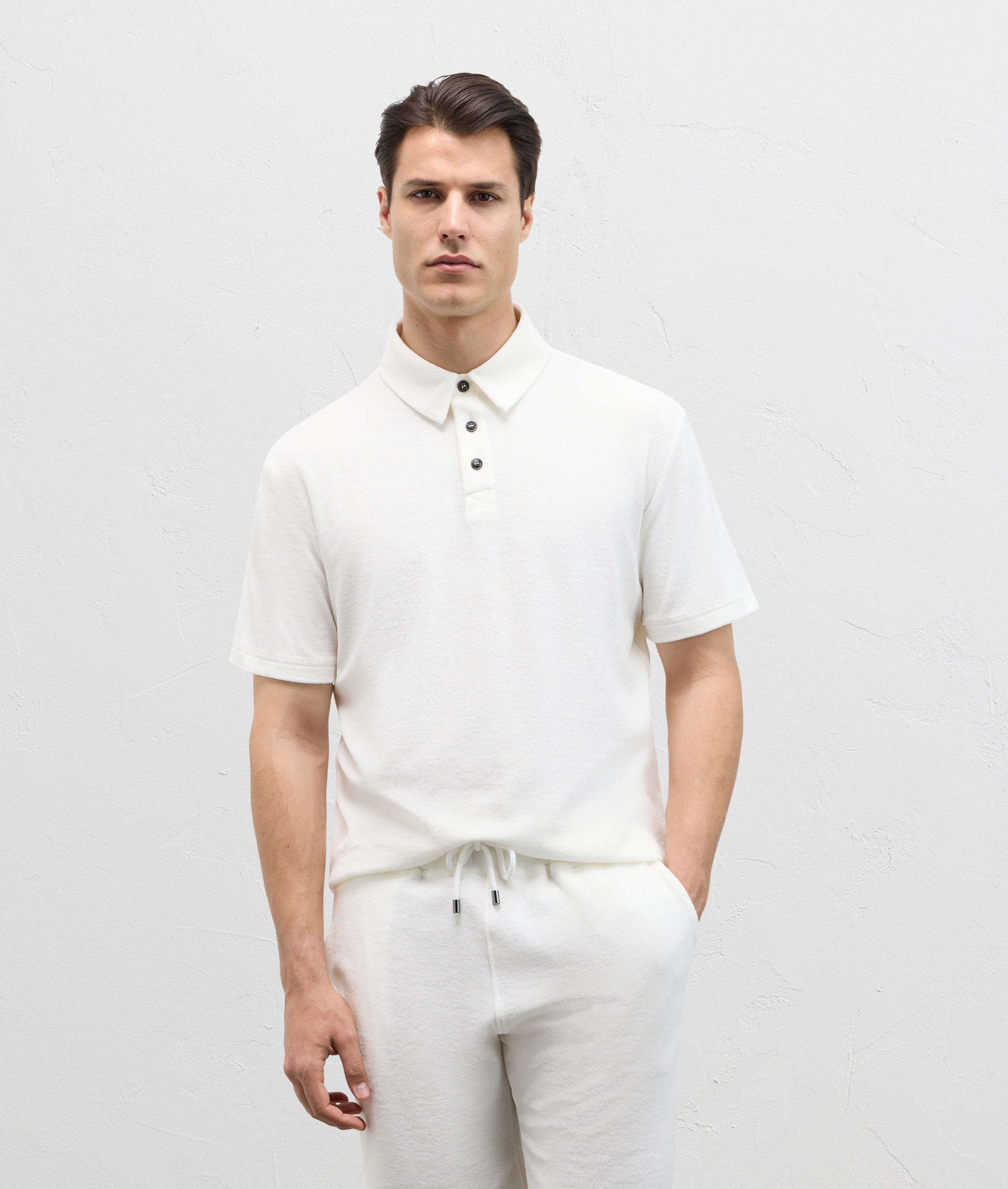Polo In Cotton And Nylon Jersey White | Pal Zileri