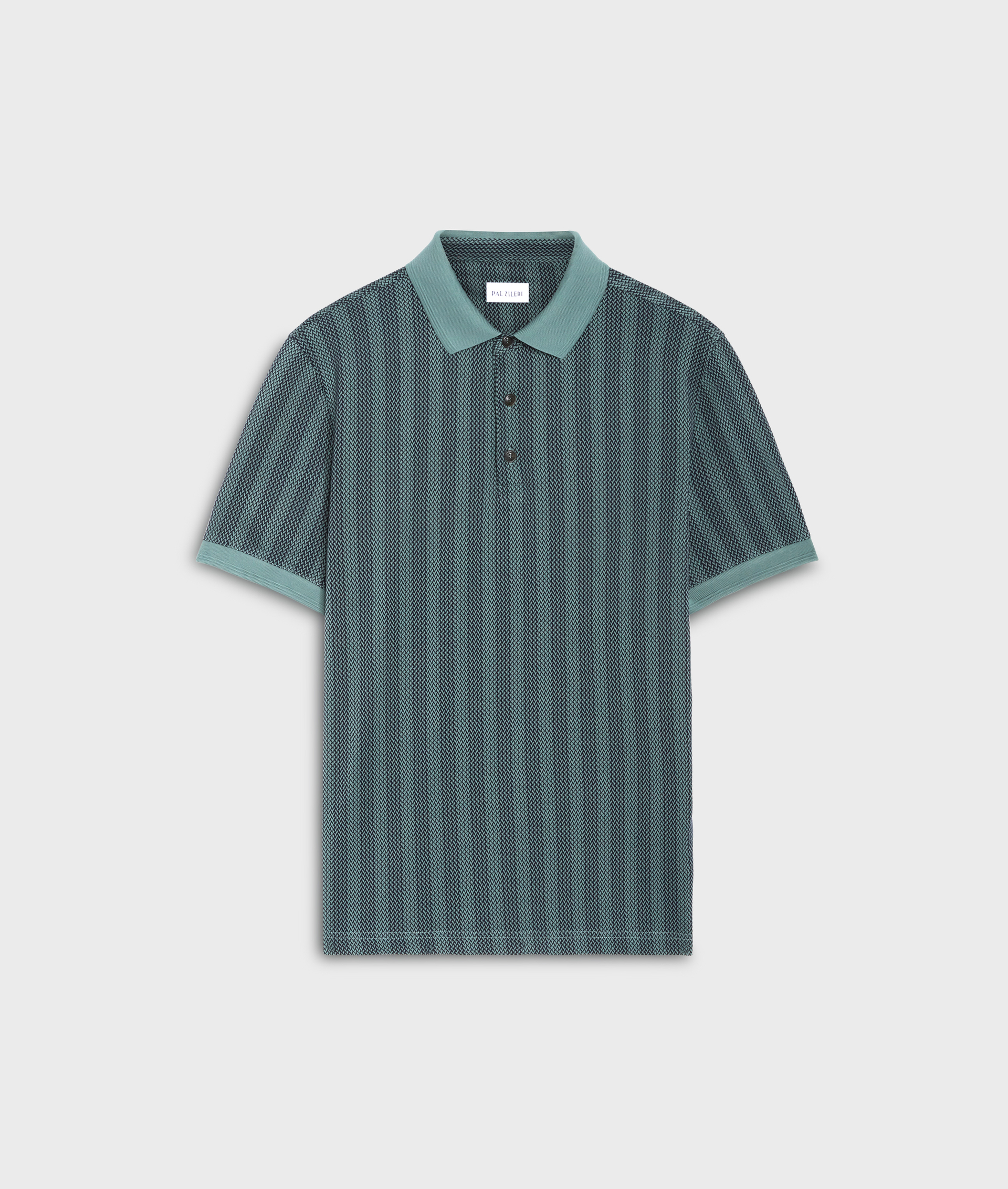 Polo shirt in cotton jacquard jersey light green - T-Shirts and Polo - Pal Zileri | Official Website