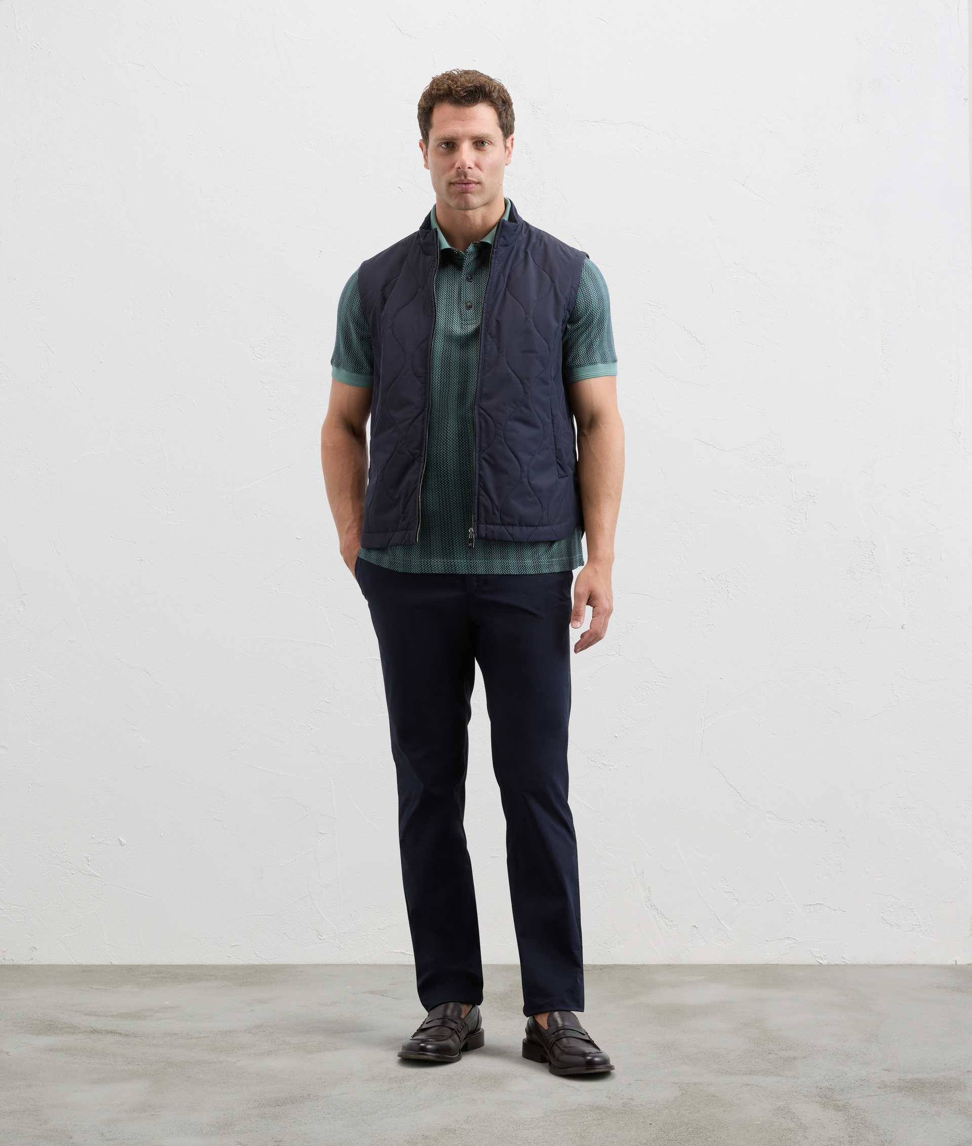 Polo shirt in cotton jacquard jersey light green - T-Shirts and Polo - Pal Zileri | Official Website