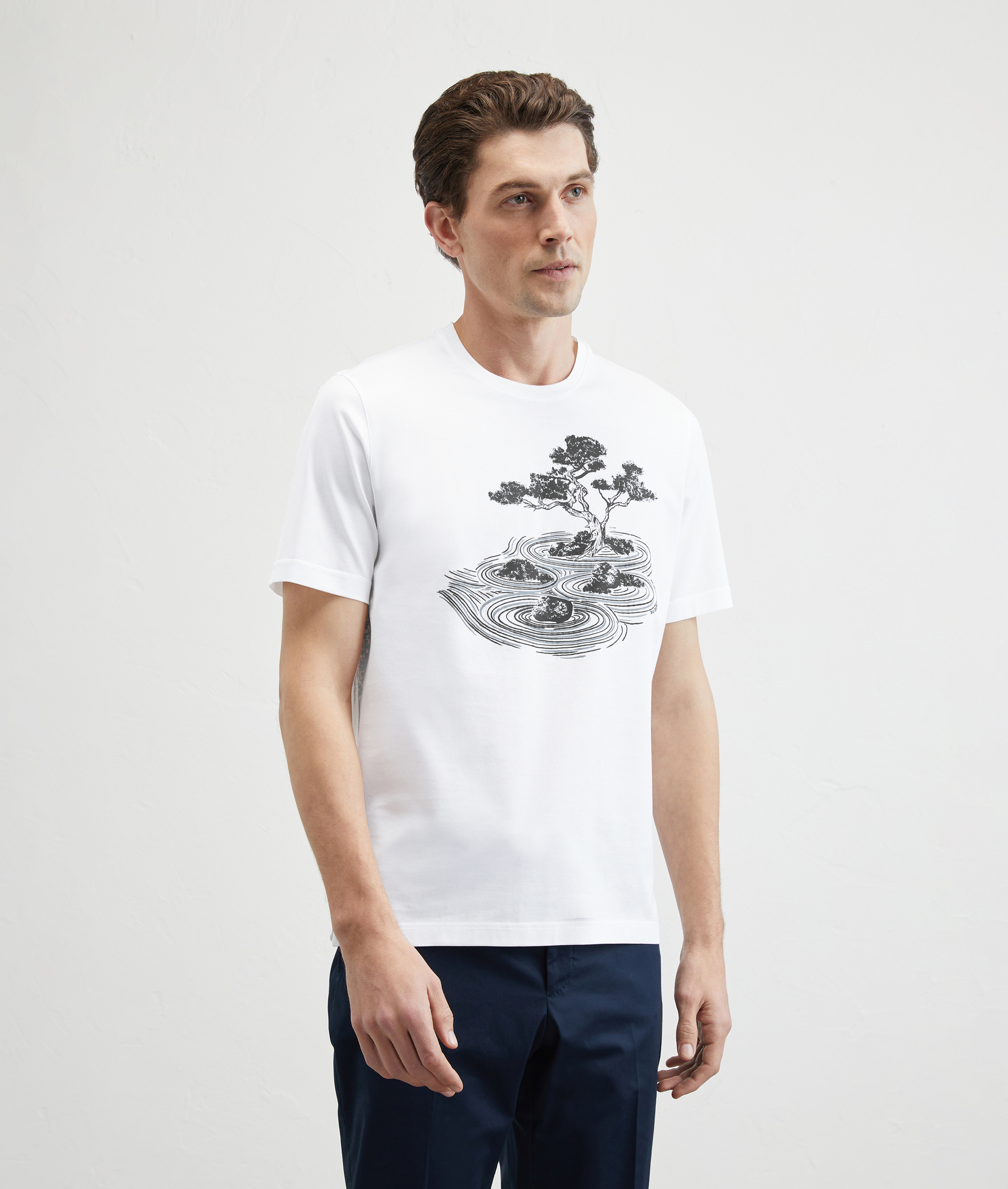 Printed Cotton Tshirt White | Pal Zileri