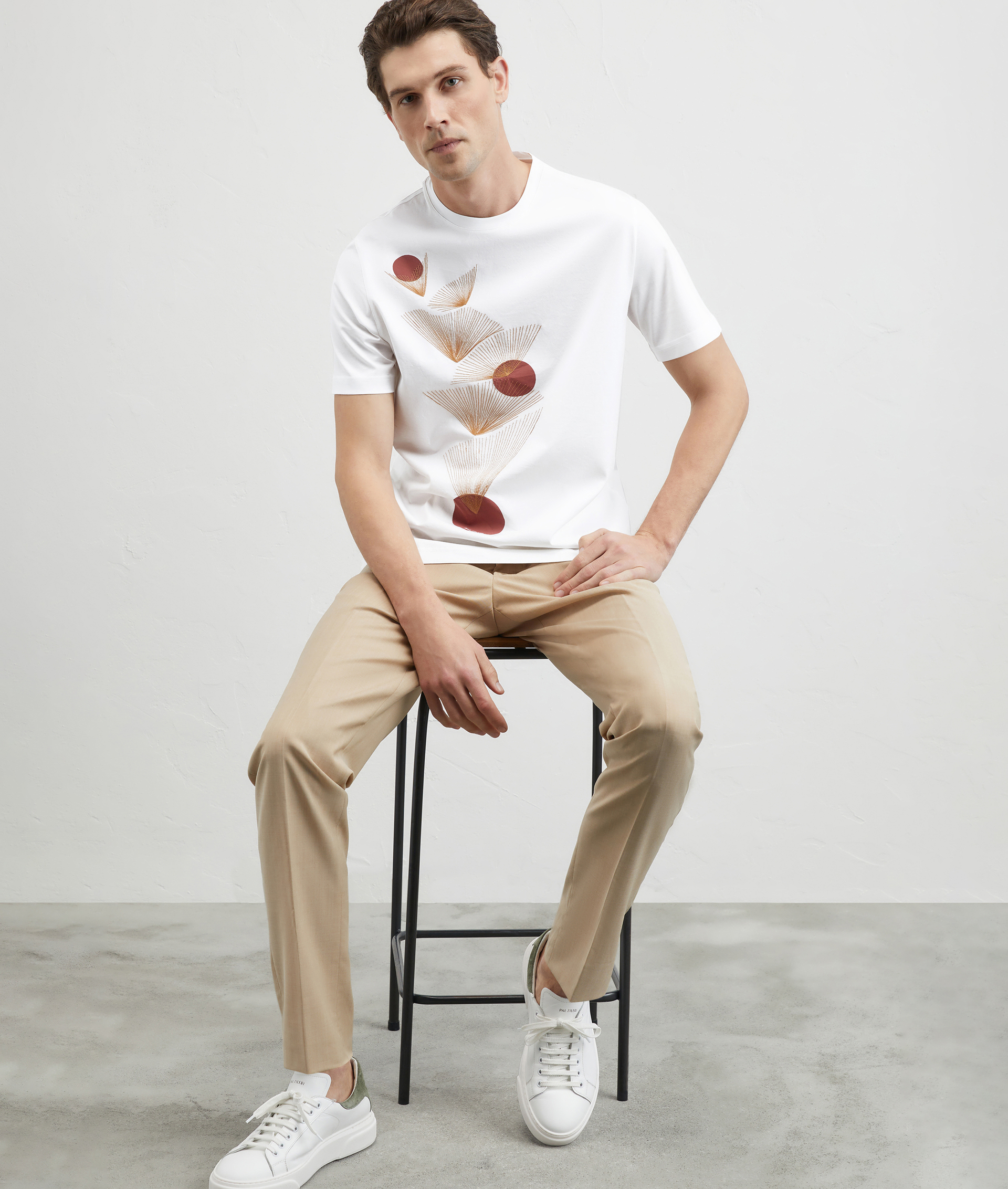 Printed Cotton Tshirt White | Pal Zileri