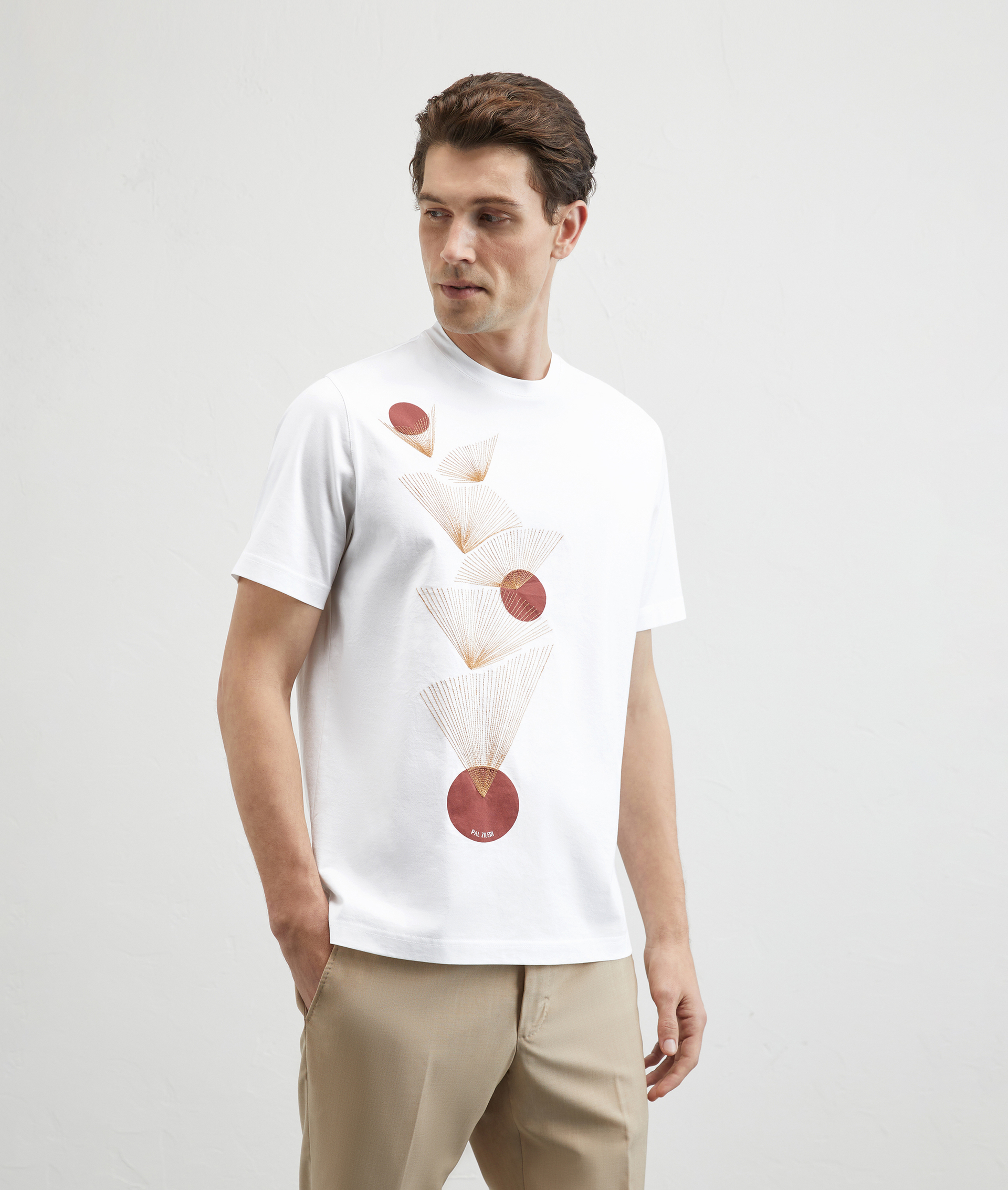 Printed Cotton Tshirt White | Pal Zileri