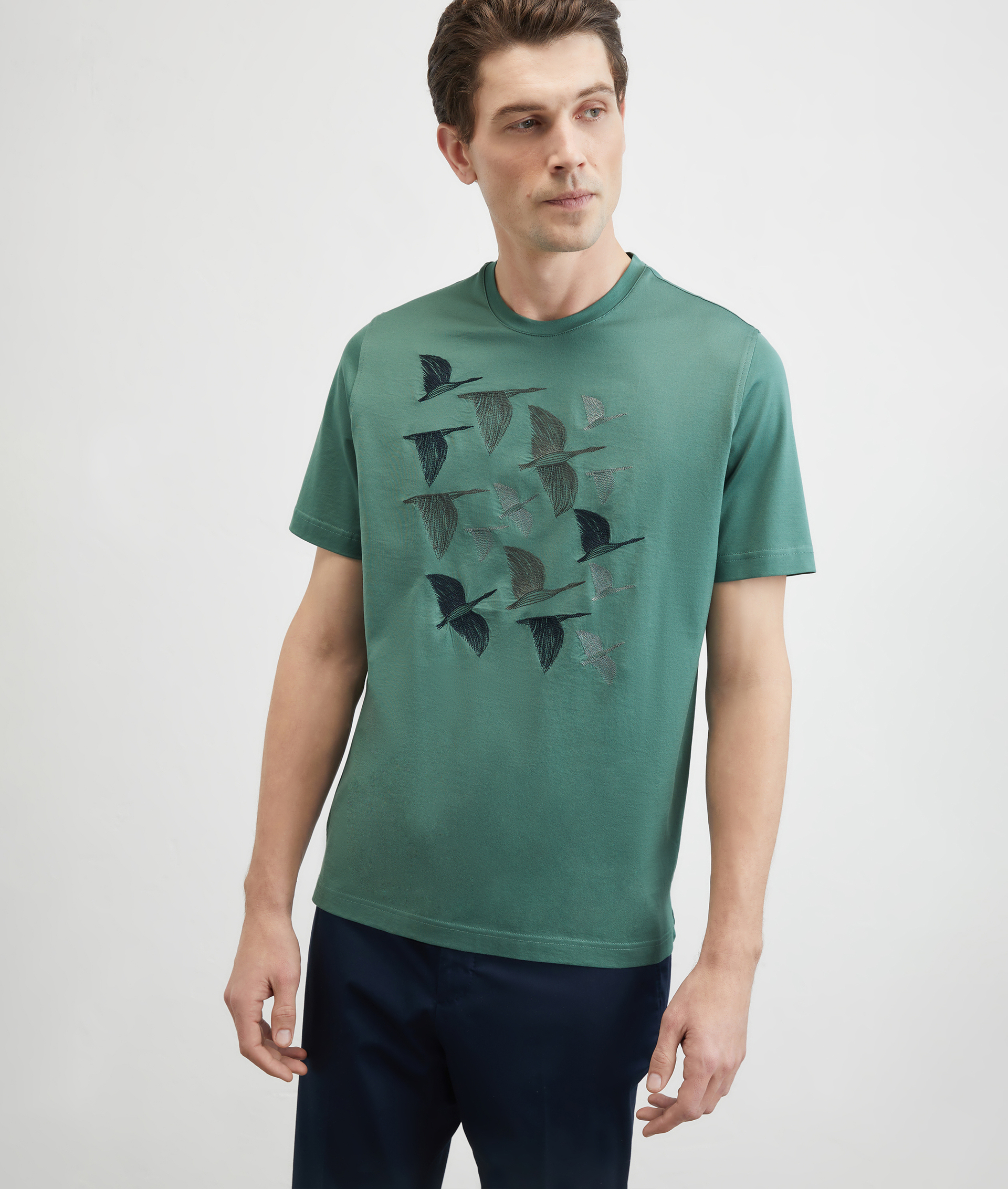 Printed Cotton Tshirt Light Green | Pal Zileri