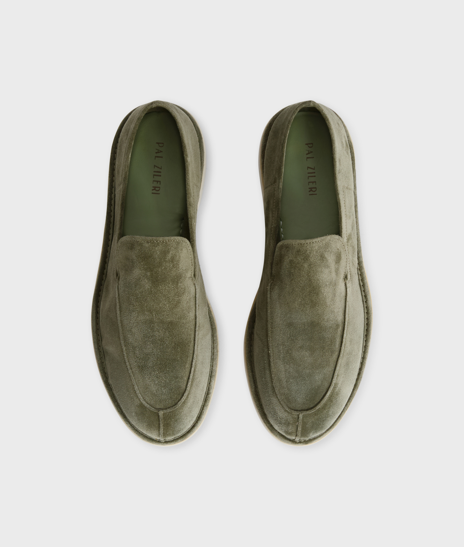 Loafers In Suede With Rubber Sole Green | Pal Zileri