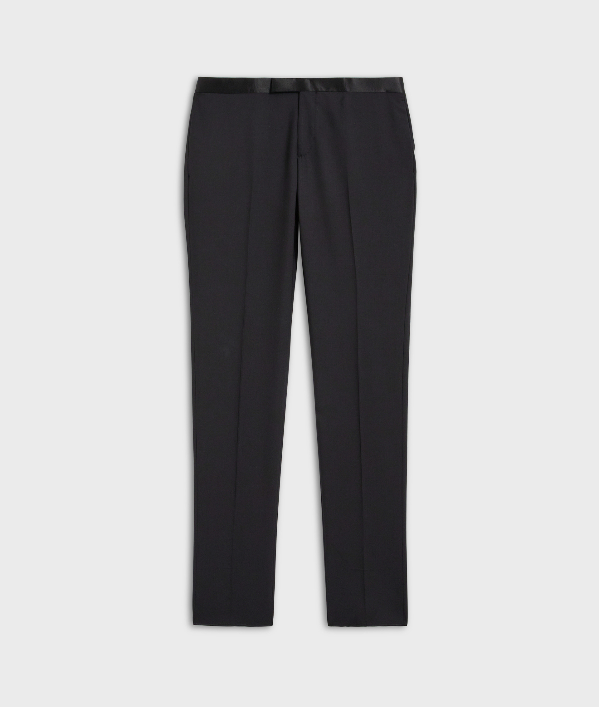Cerimonia Pants In Wool With Side Band In Satin Black | Pal Zileri
