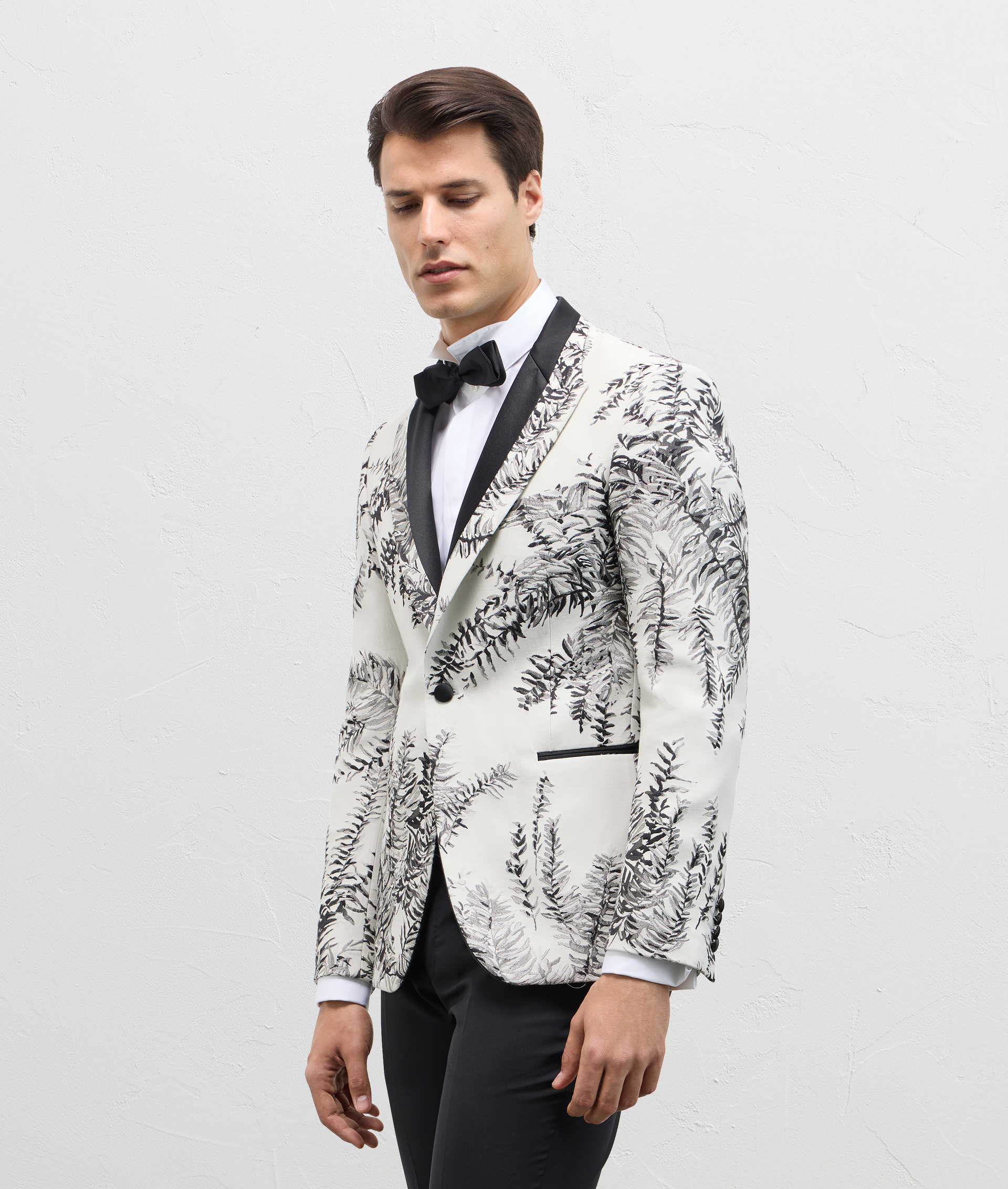 Cerimonia Jacket In Technical Wool With Satin Lapel Light Grey | Pal Zileri