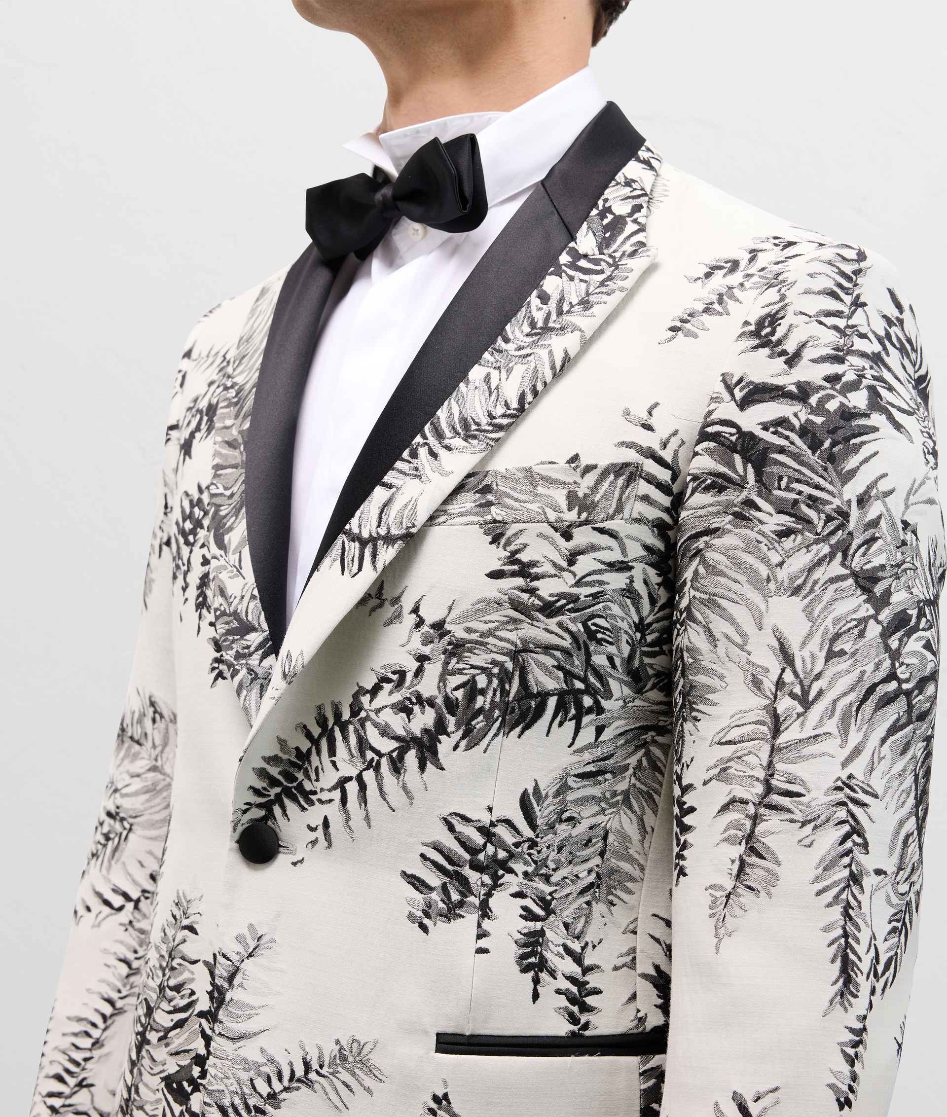 Cerimonia Jacket In Technical Wool With Satin Lapel Light Grey | Pal Zileri
