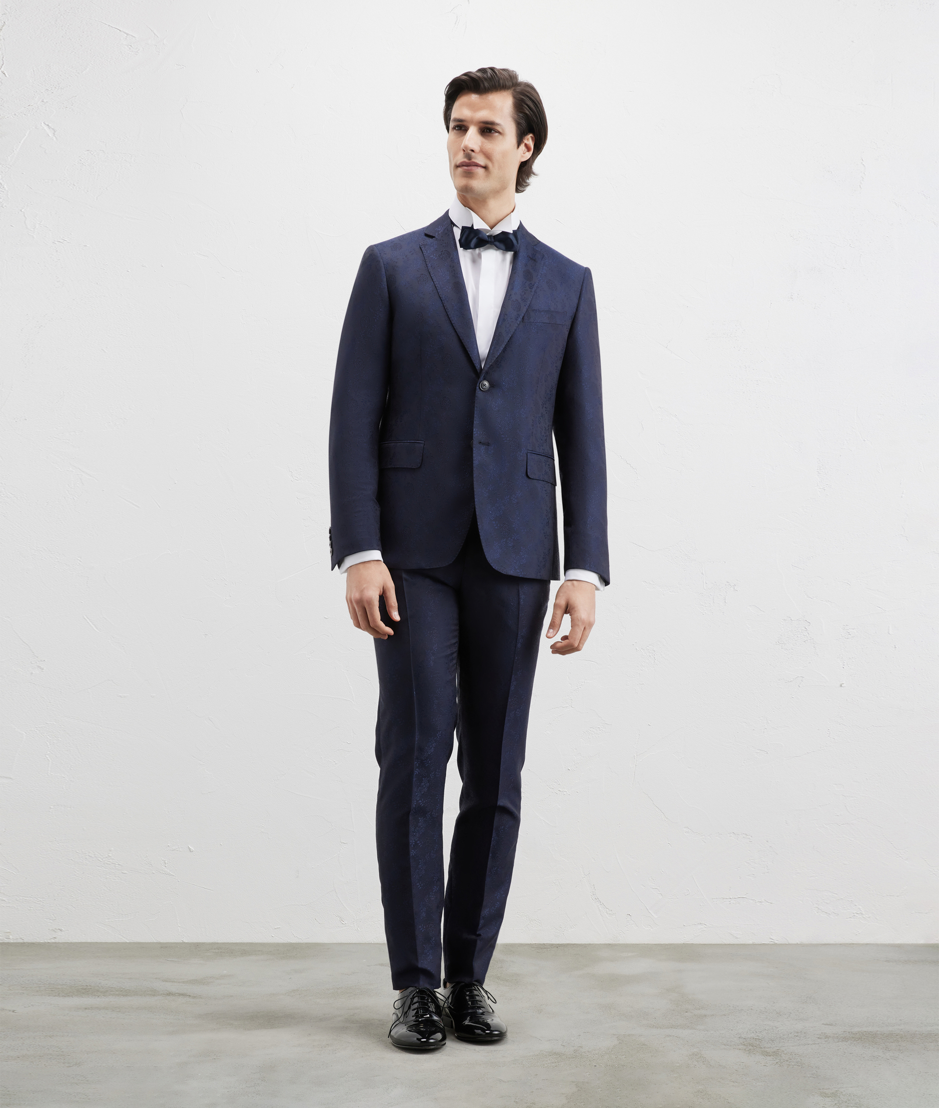 Jacquard Suit With Floral Pattern Navy Blue | Pal Zileri