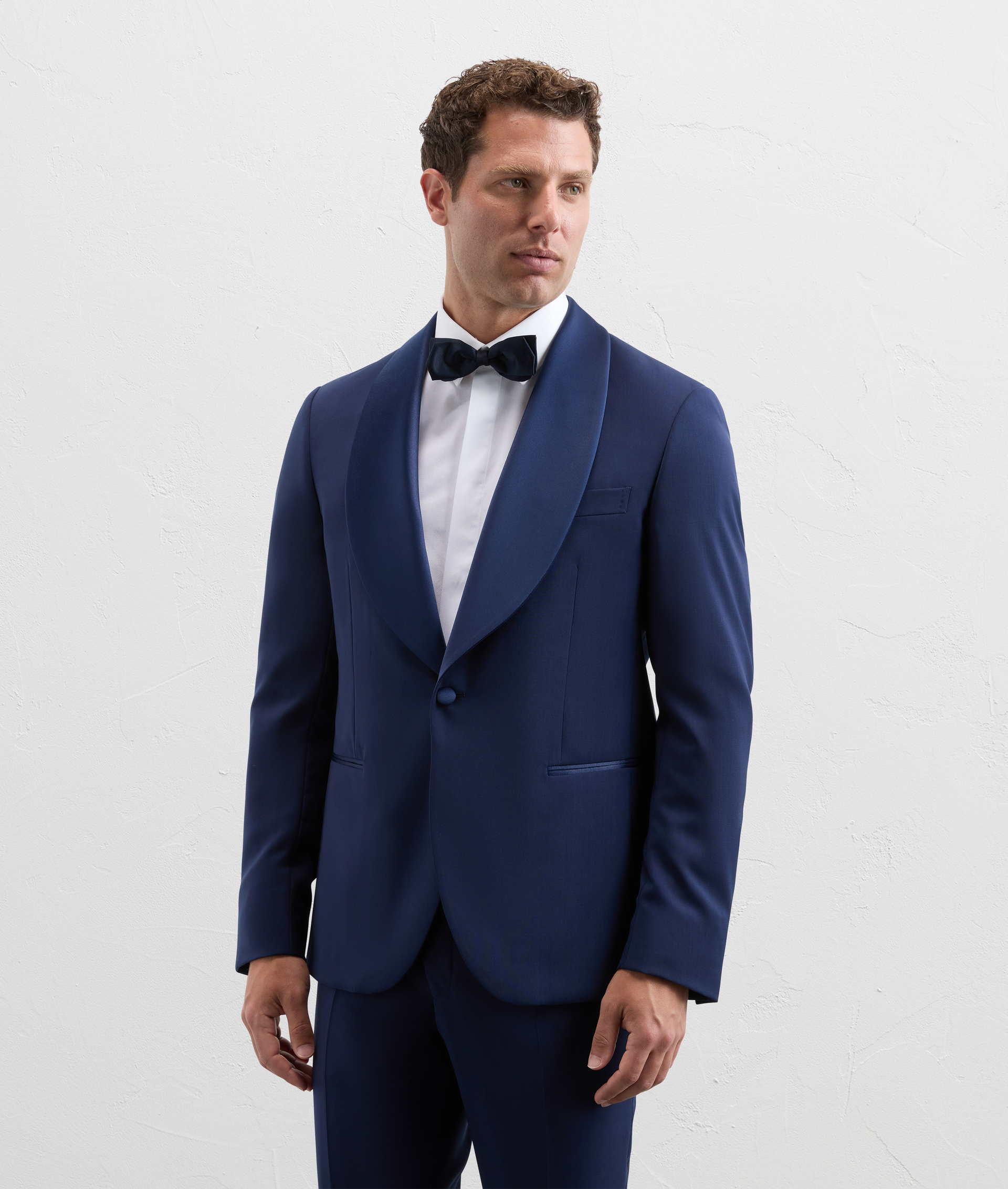 Suit In Pure Wool With Satin Lapel Blue - Pal Zileri | Official Website