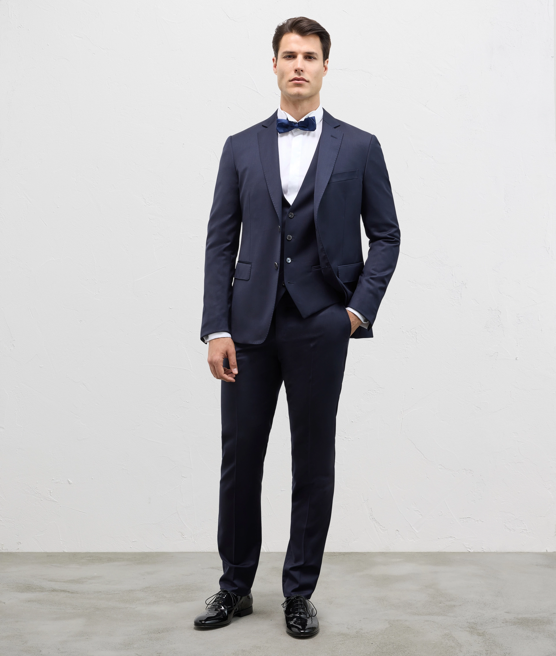 Abito In Twill Di Lana Stretch Blu Navy | Pal Zileri