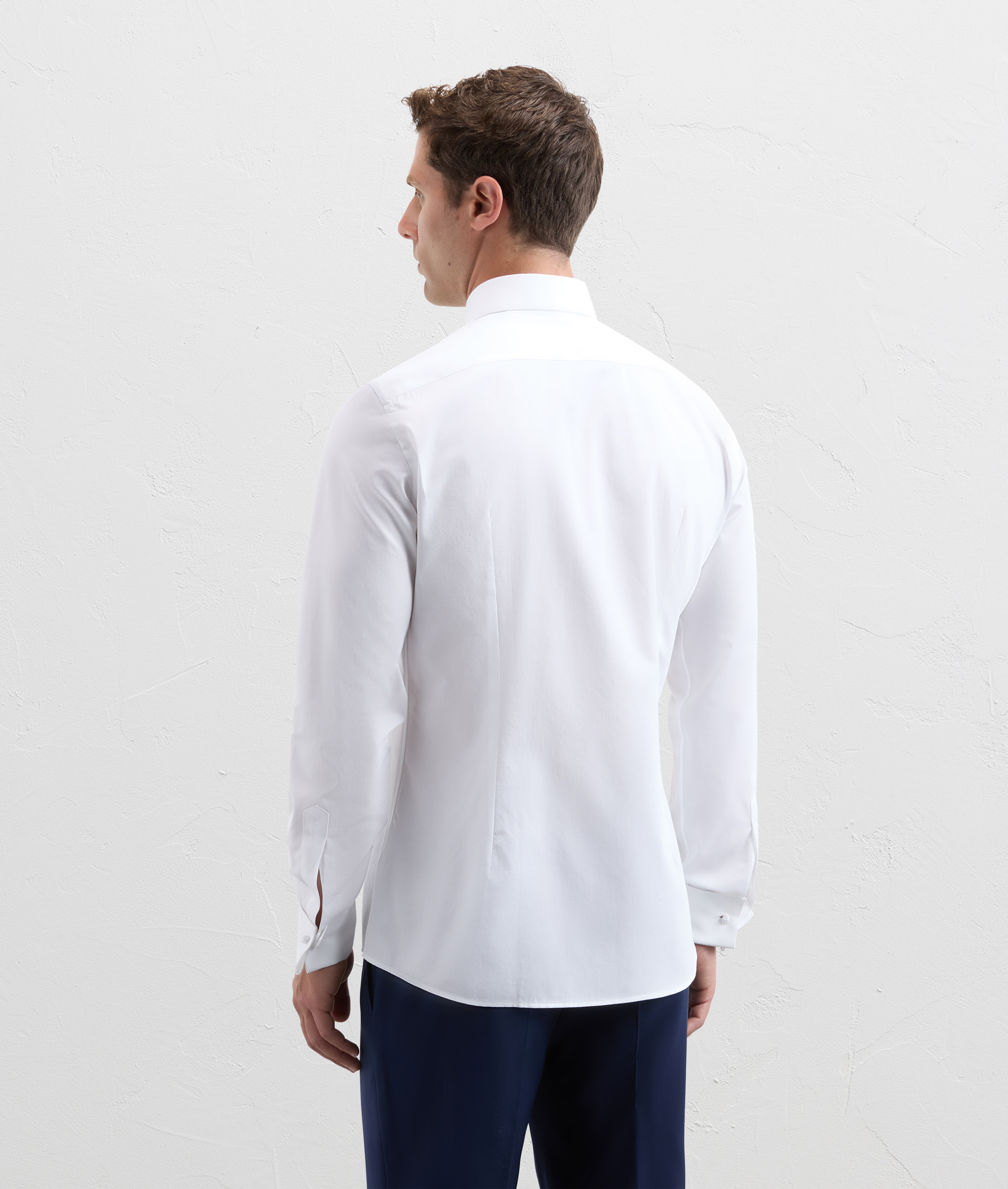 Camicia In Cotone Con Bottoni A Scomparsa Bianco - Pal Zileri | Official Website