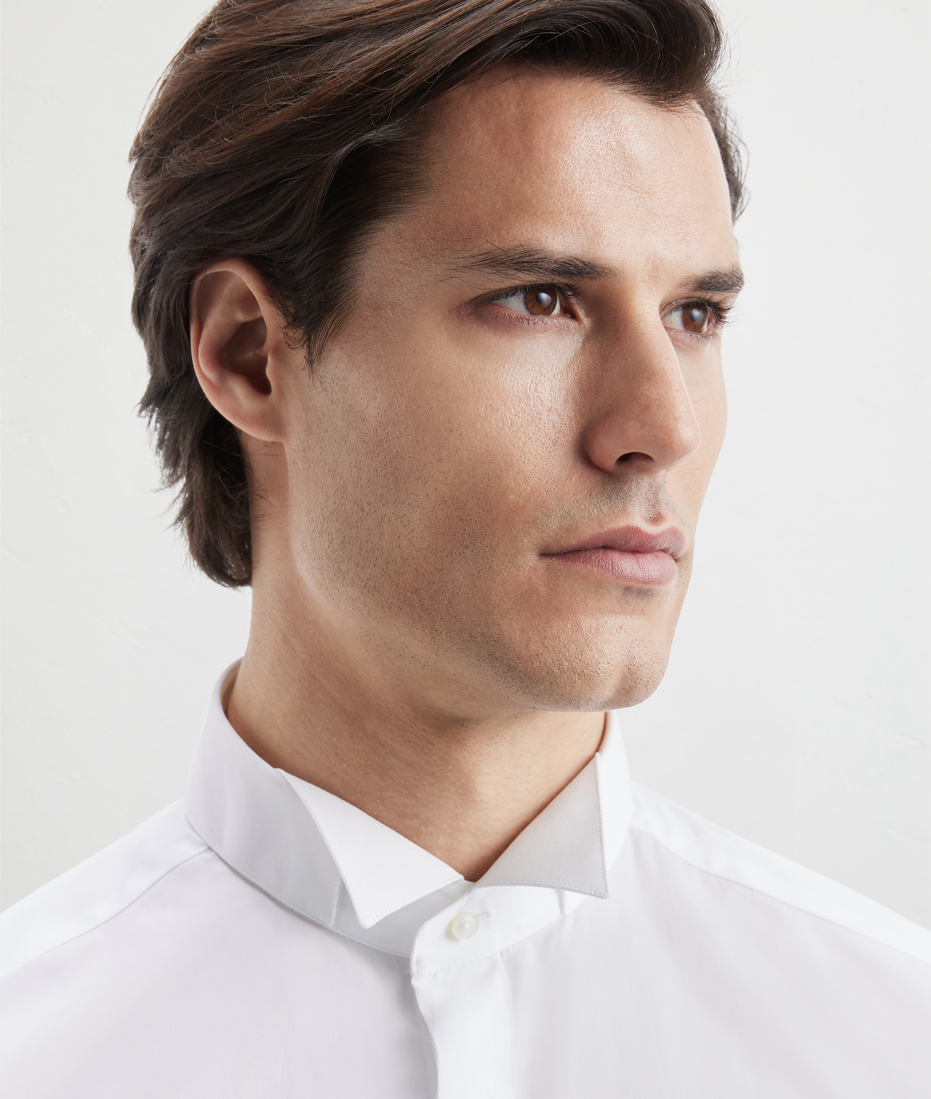 Tuxedo Shirt In Pure Cotton With Wing Collar White | Pal Zileri
