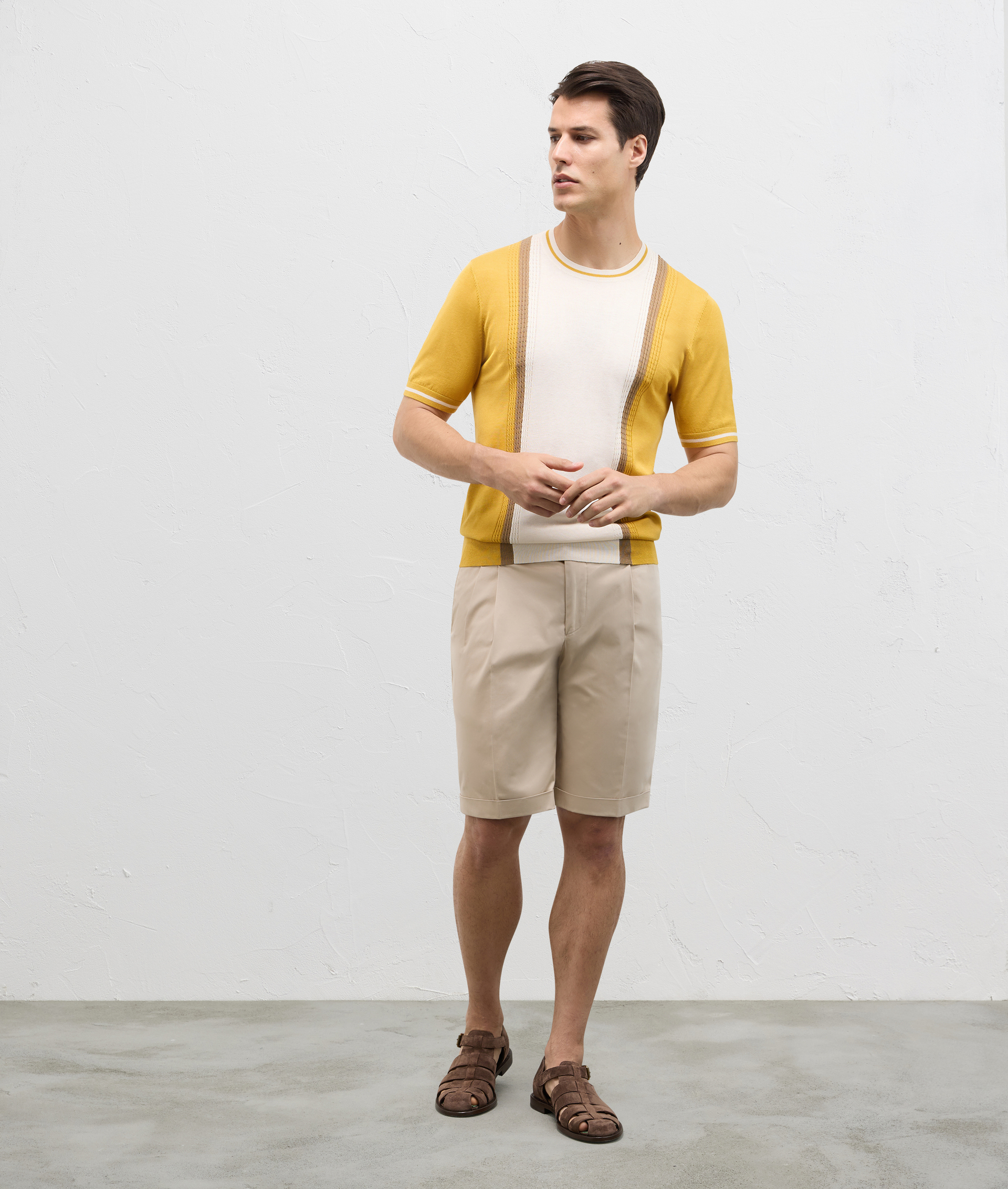 Bermuda In Stretch Cotton Light Brown | Pal Zileri