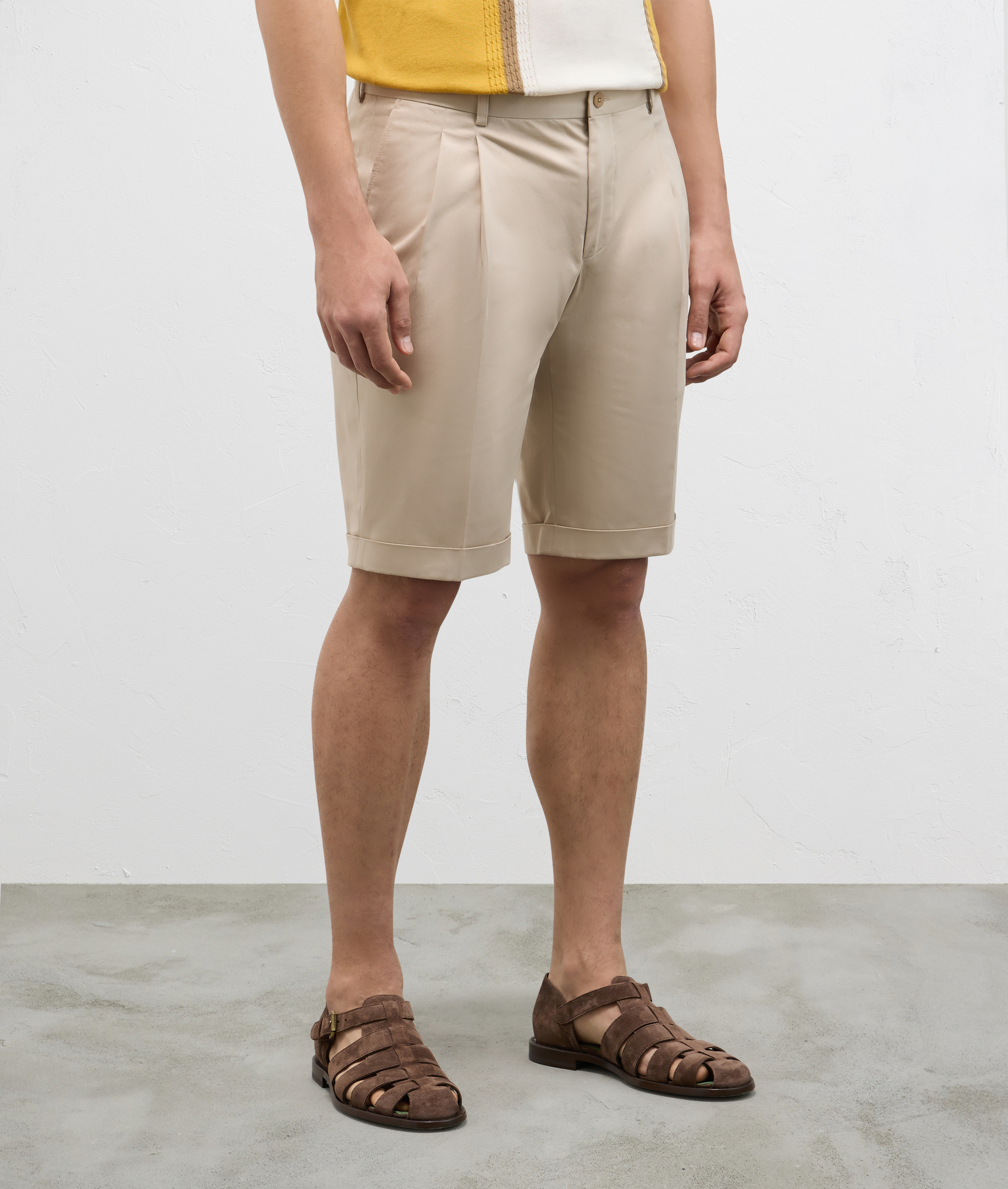 Bermuda In Stretch Cotton Light Brown | Pal Zileri