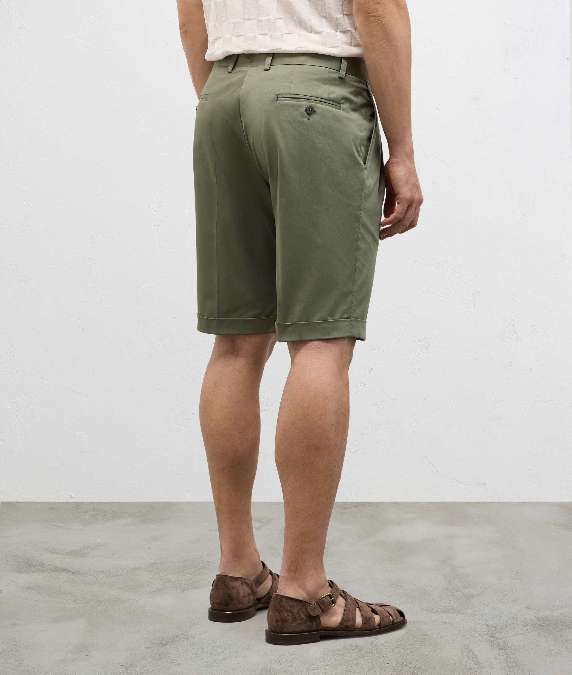 Bermuda In Stretch Cotton Green | Pal Zileri