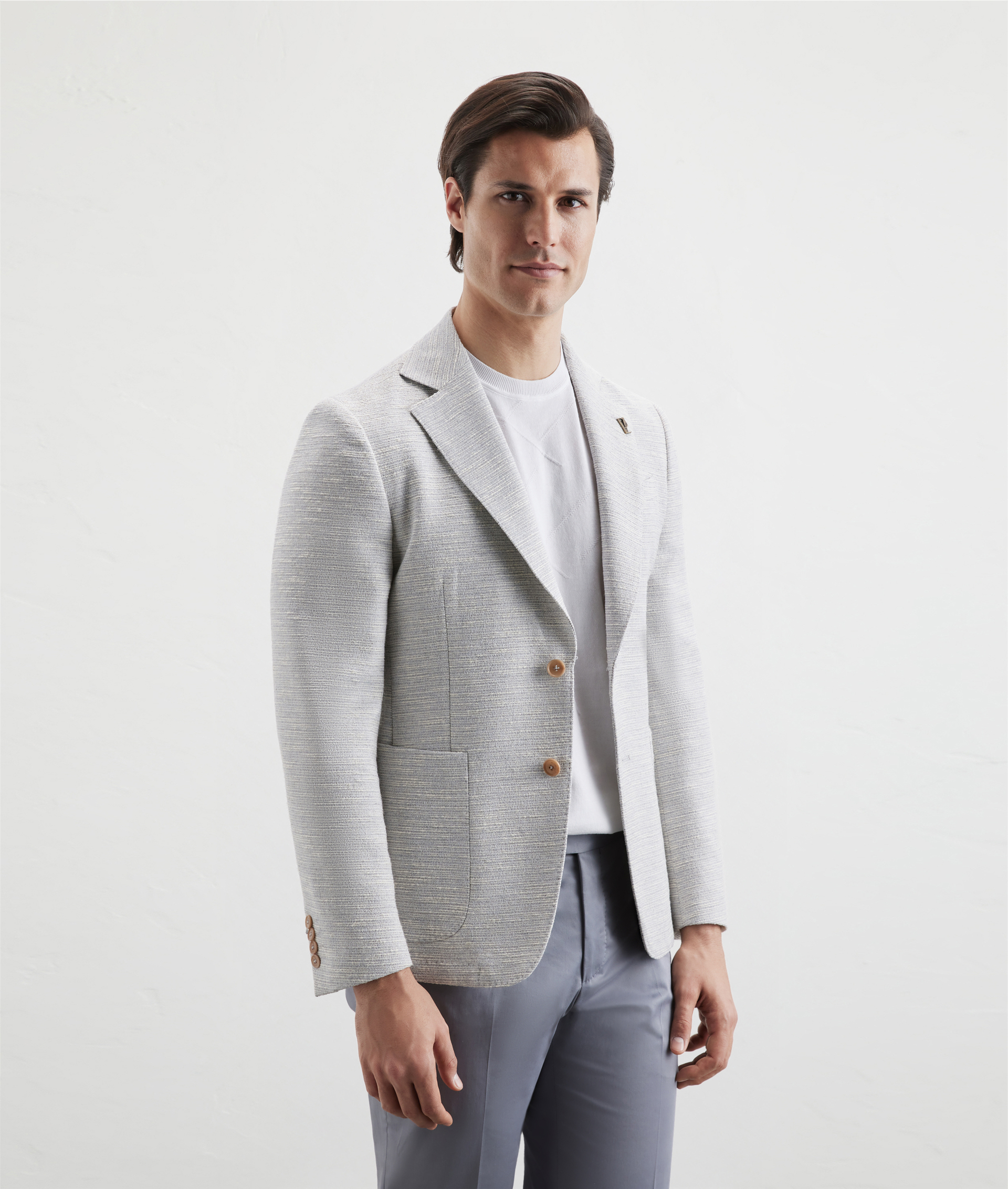 Giacca Baron Con Struttura Melange Grigio Chiaro | Pal Zileri