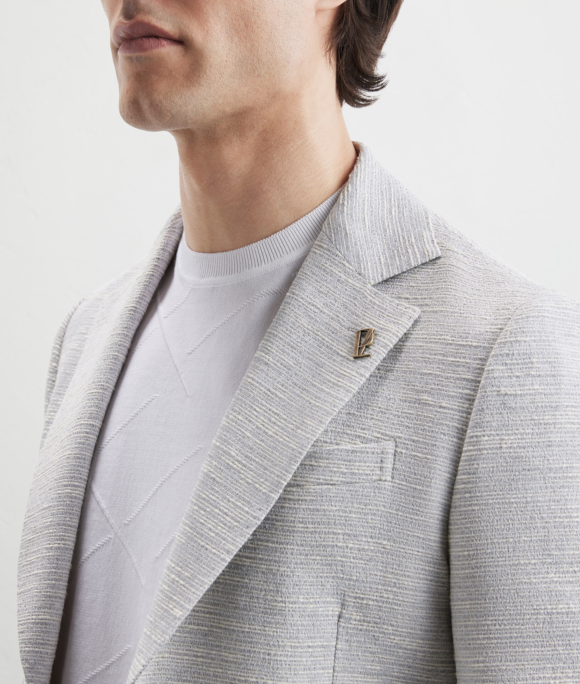 Giacca Baron Con Struttura Melange Grigio Chiaro | Pal Zileri