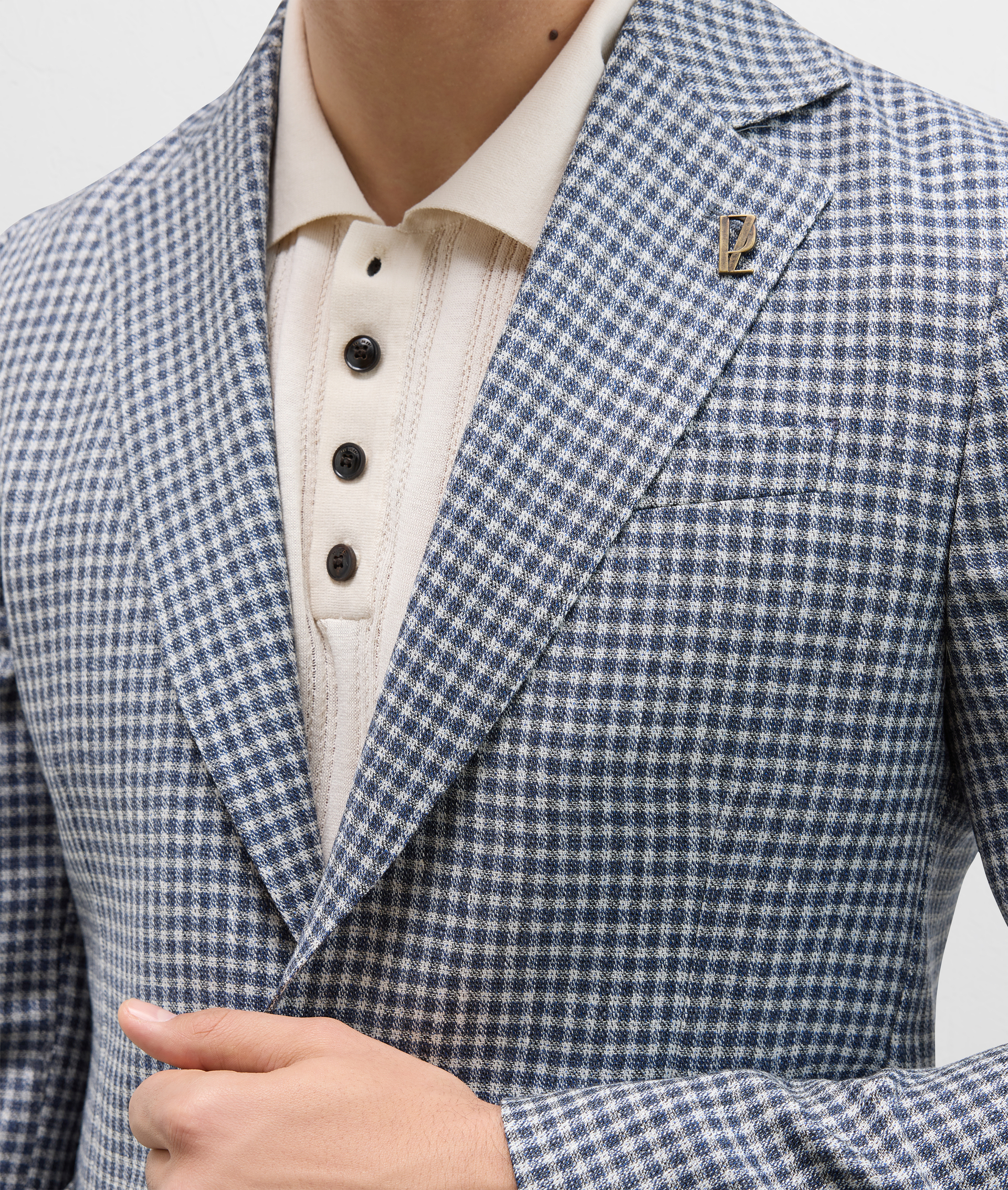 Baron Unlined Jacket In Wool And Linen Blue | Pal Zileri