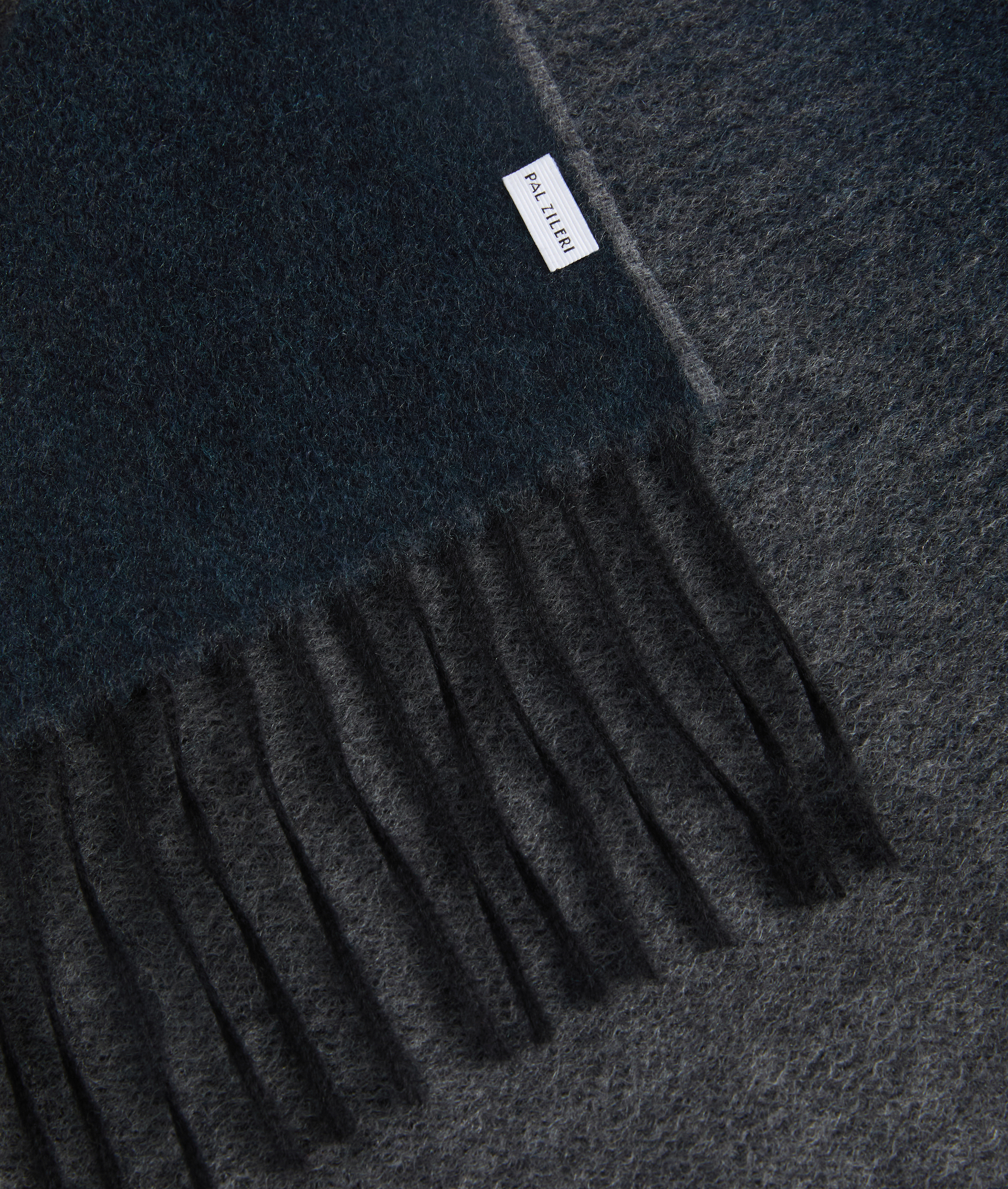 sciarpa blu navy in puro cashmere infeltrita con motivo jacquard - Accessori Tessili - Pal Zileri | Official Website