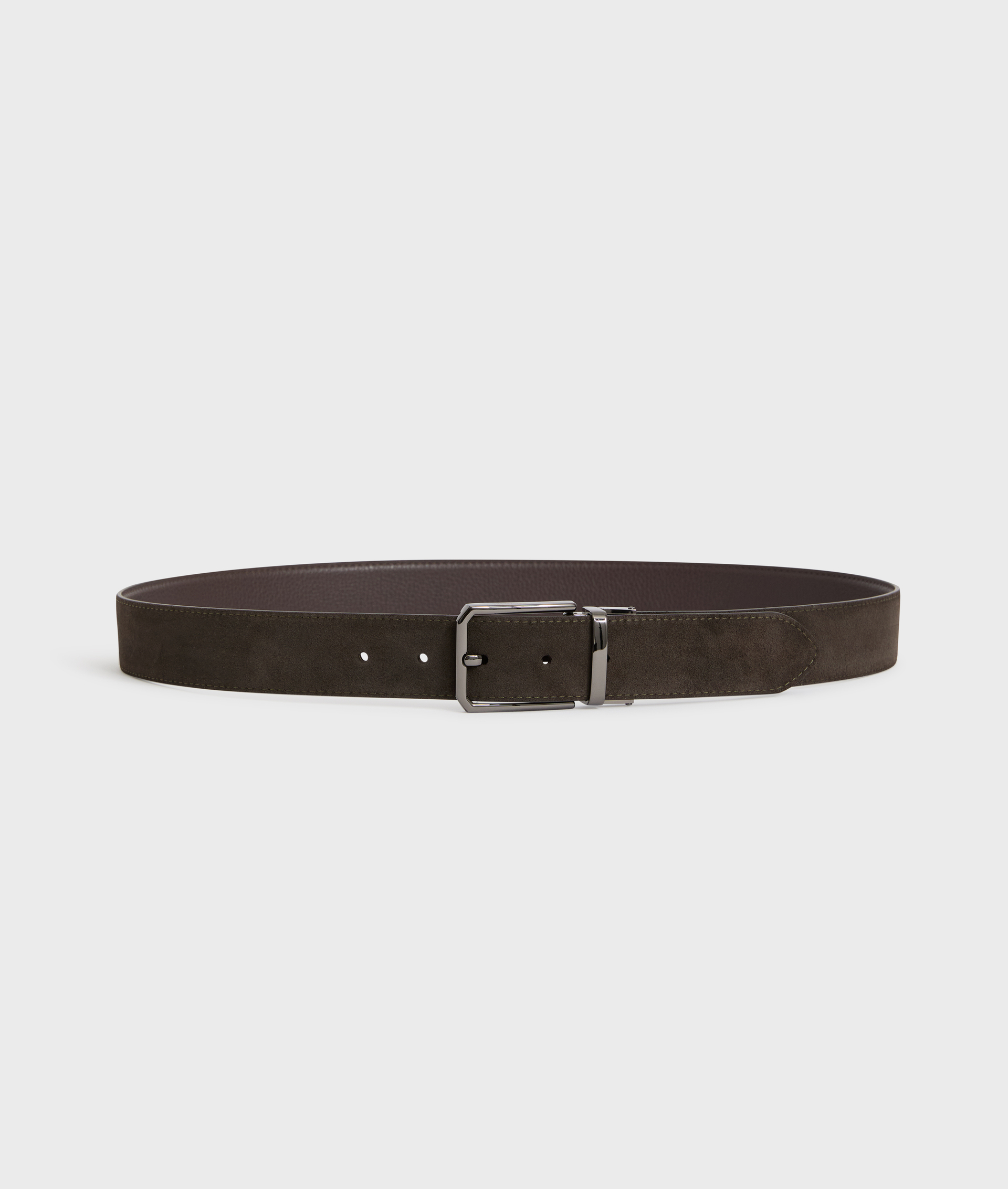 reversible belt in dark brown leather and suede - Pal Zileri | Official Website