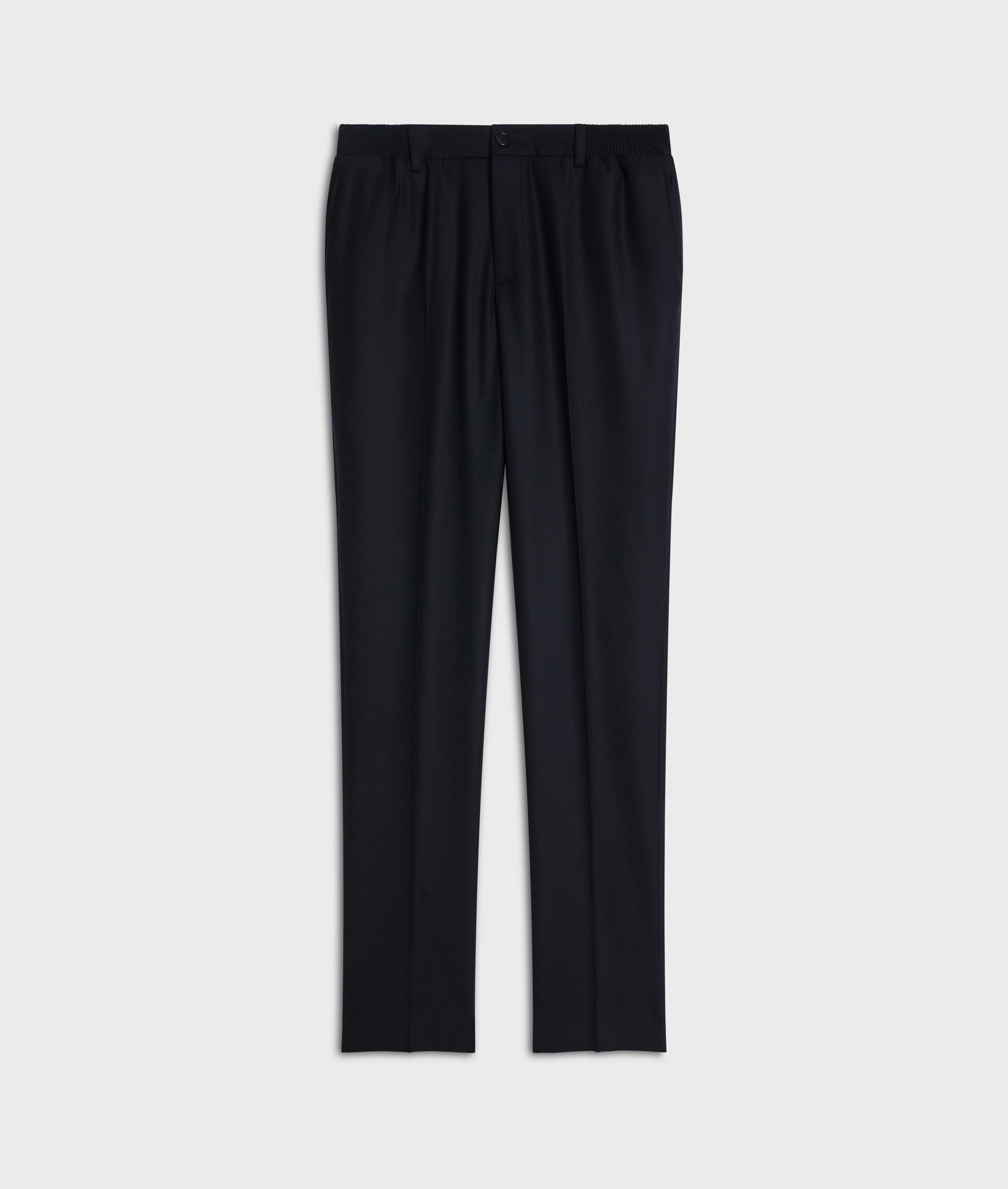 men flat front regular fit trousers with side elastic navy blue - Trousers - Pal Zileri | Official Website