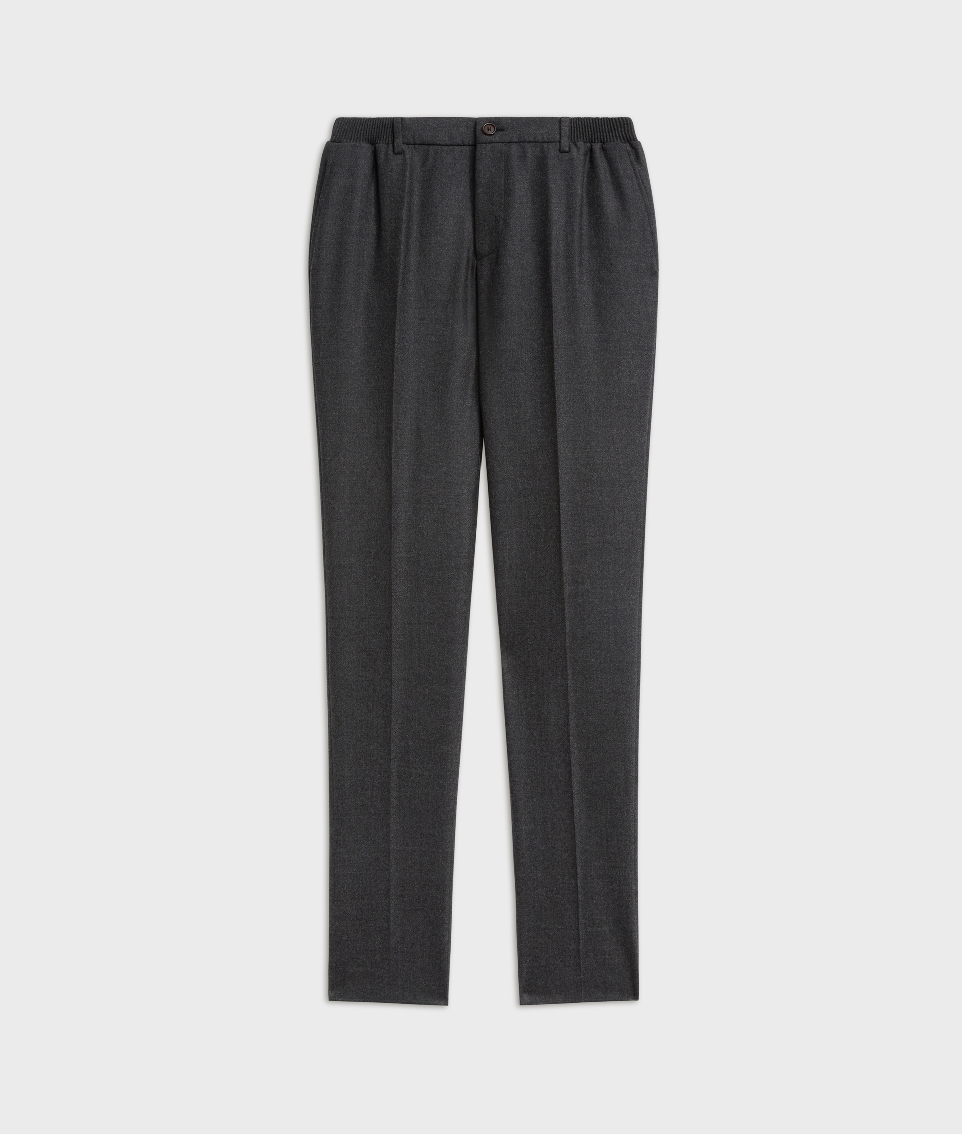 men flat front regular fit trousers with side elastic dark grey | Pal Zileri