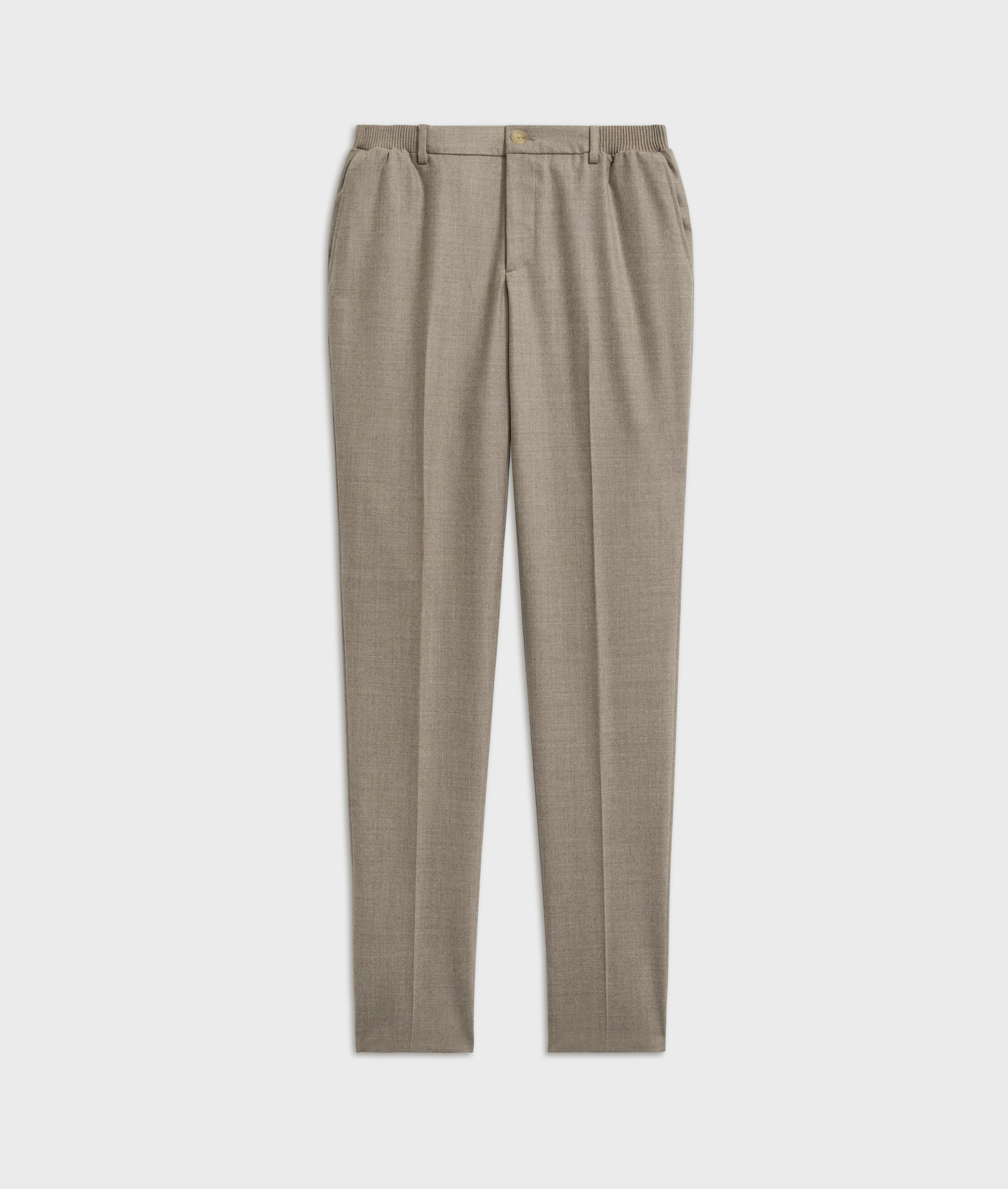 men flat front regular fit trousers with side elastic waistband dark brown | Pal Zileri