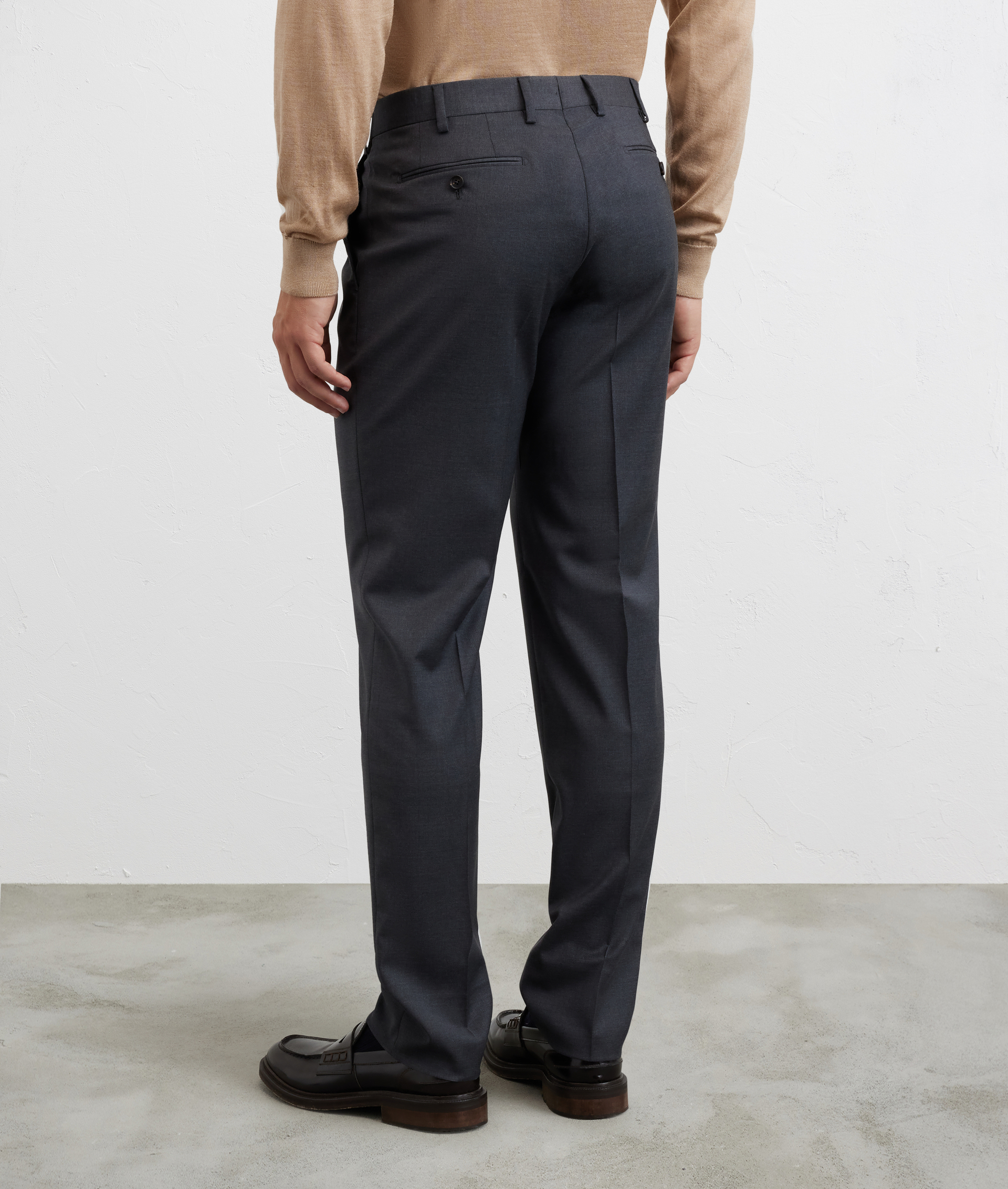 grey pleated trousers with front american pockets - Pal Zileri | Official Website