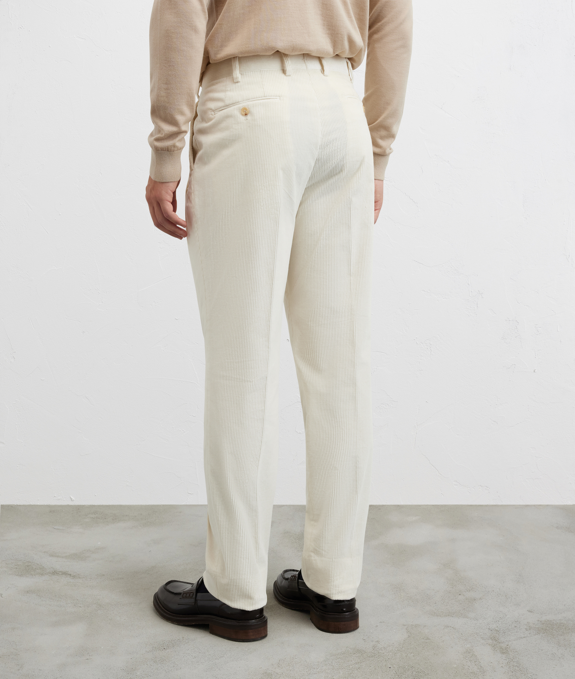 men natural trousers with double pleats in cotton and elastane - Pal Zileri | Official Website
