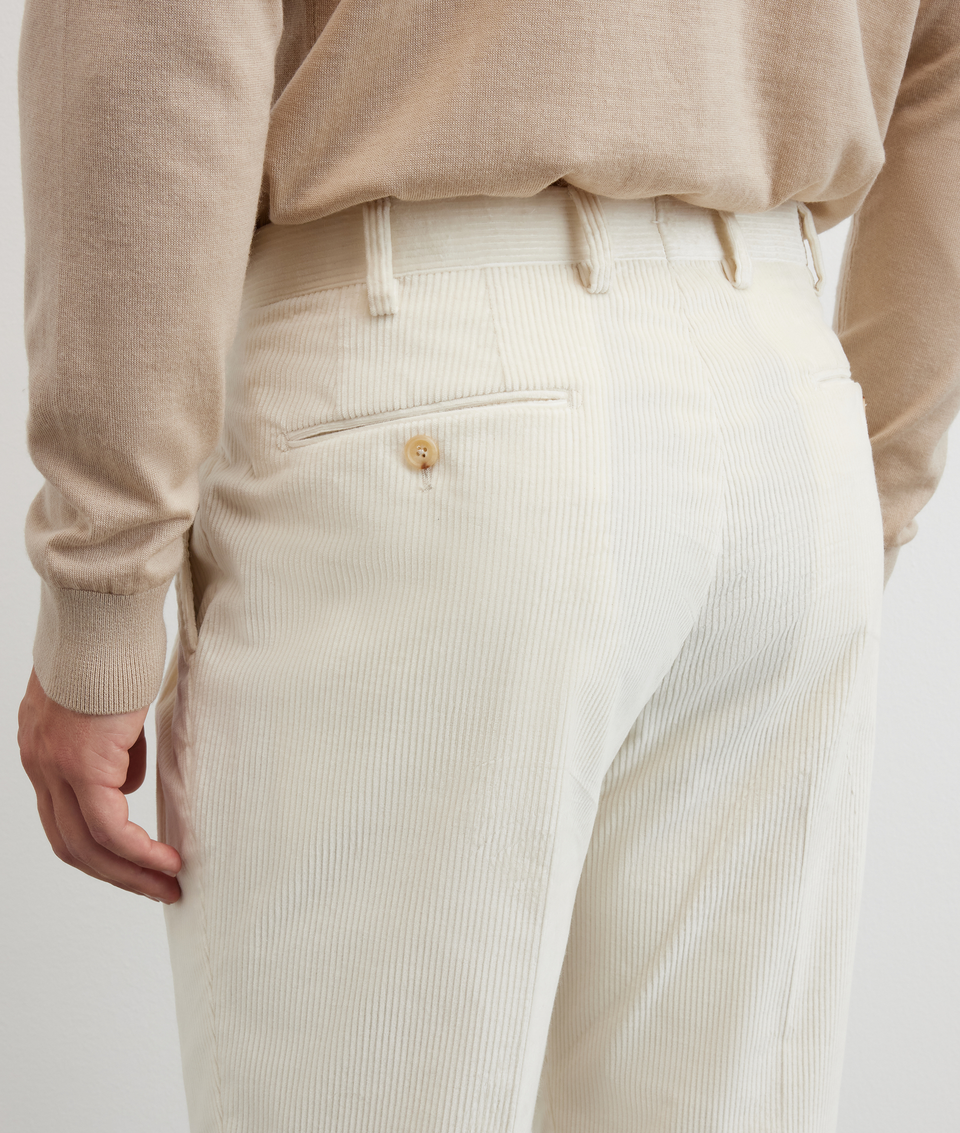 men natural trousers with double pleats in cotton and elastane - Pal Zileri | Official Website