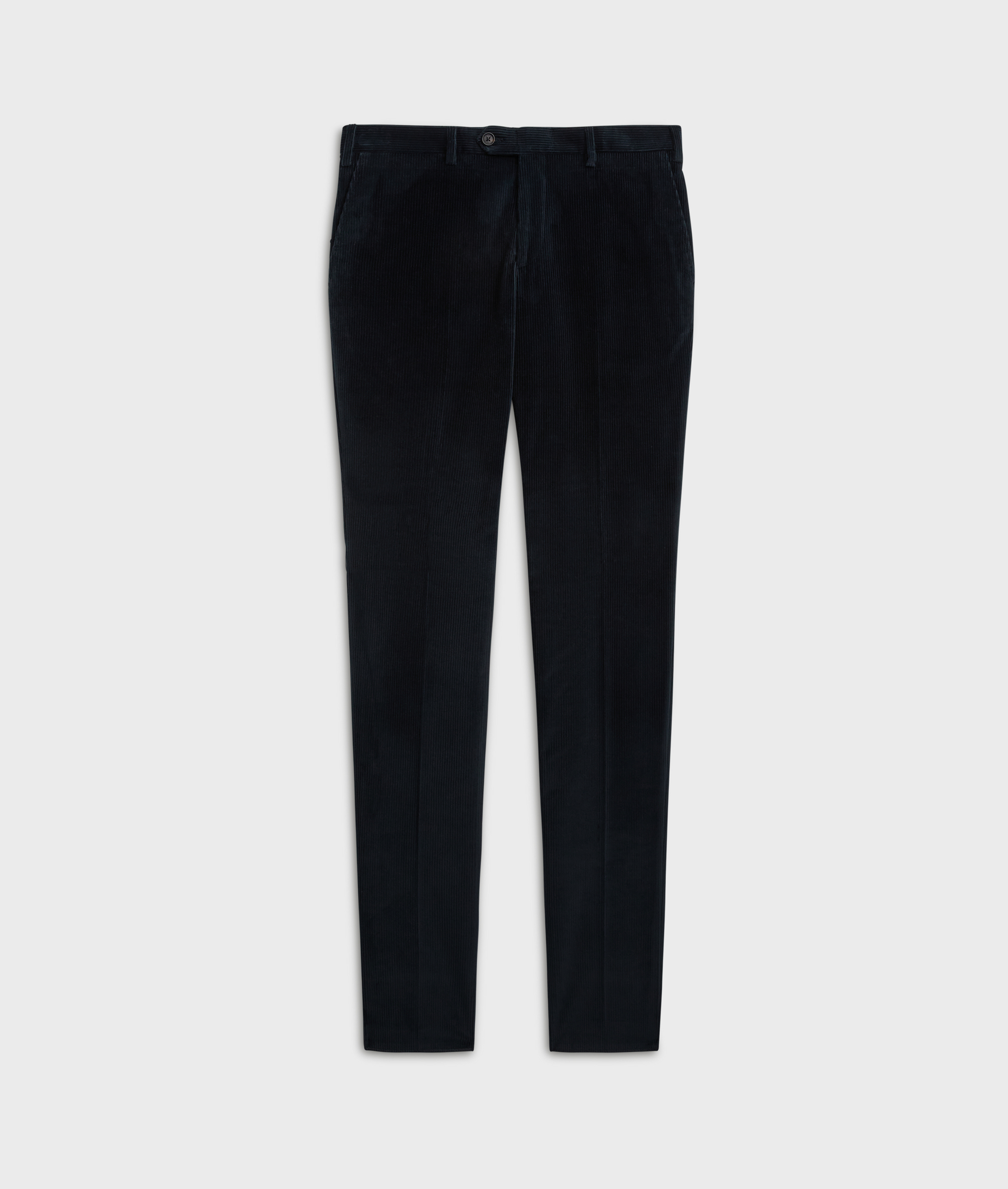 navy blue flat front trousers with double welt back pockets | Pal Zileri