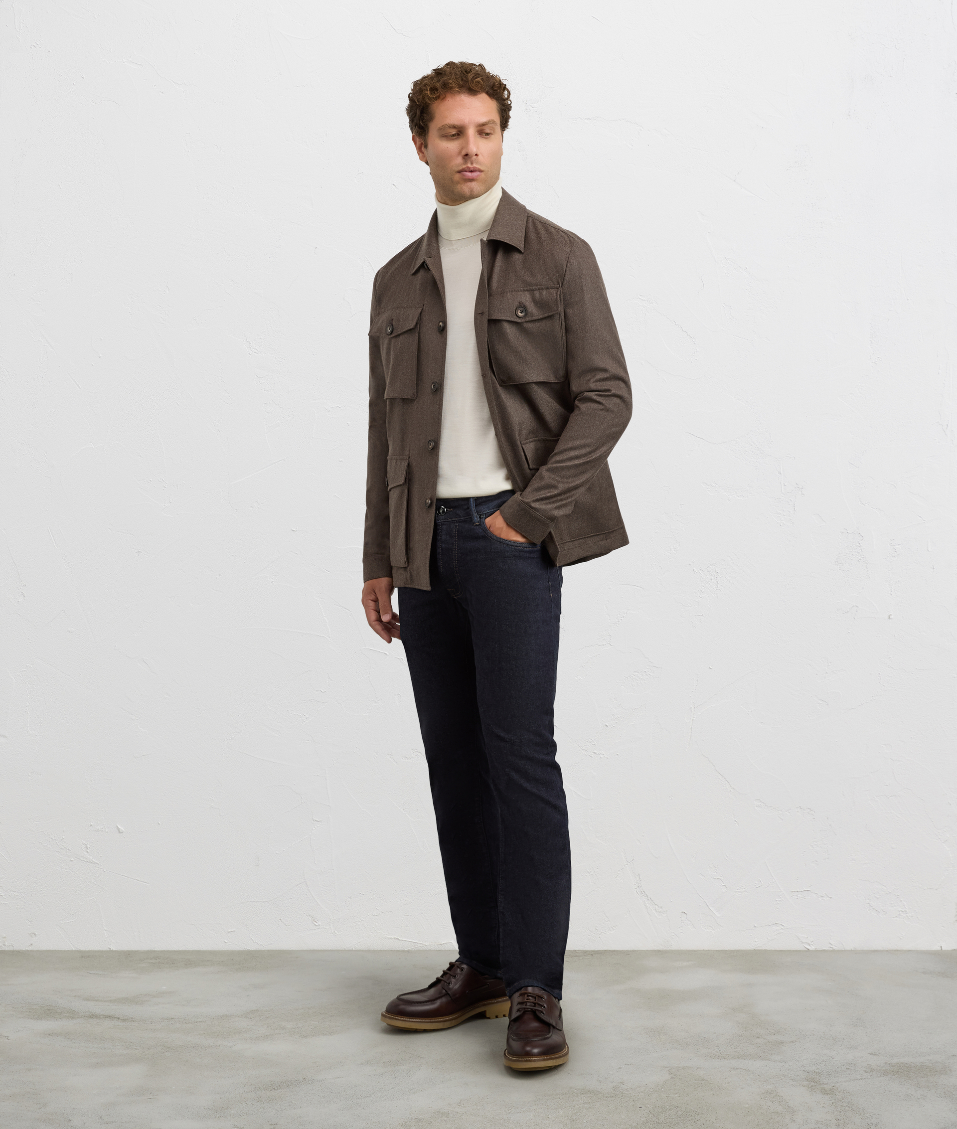 five pocket regular fit navy blue denim trousers | Pal Zileri