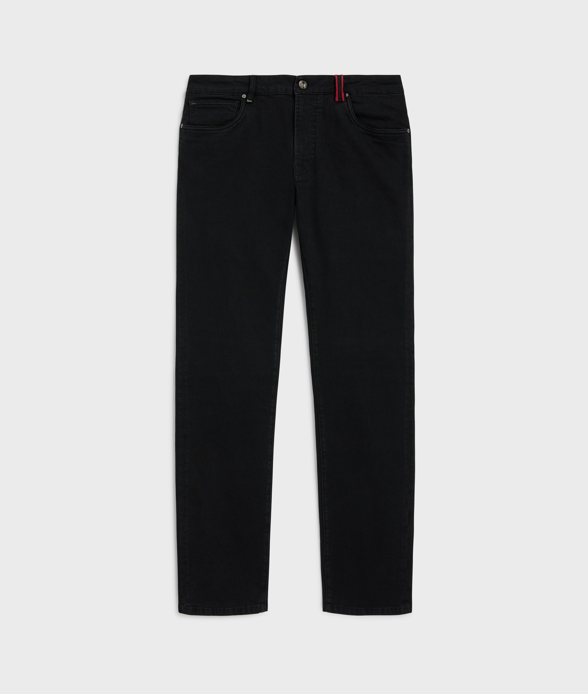 pantaloni denim cinque tasche con salpa in pelle e logo nero - Pal Zileri | Official Website