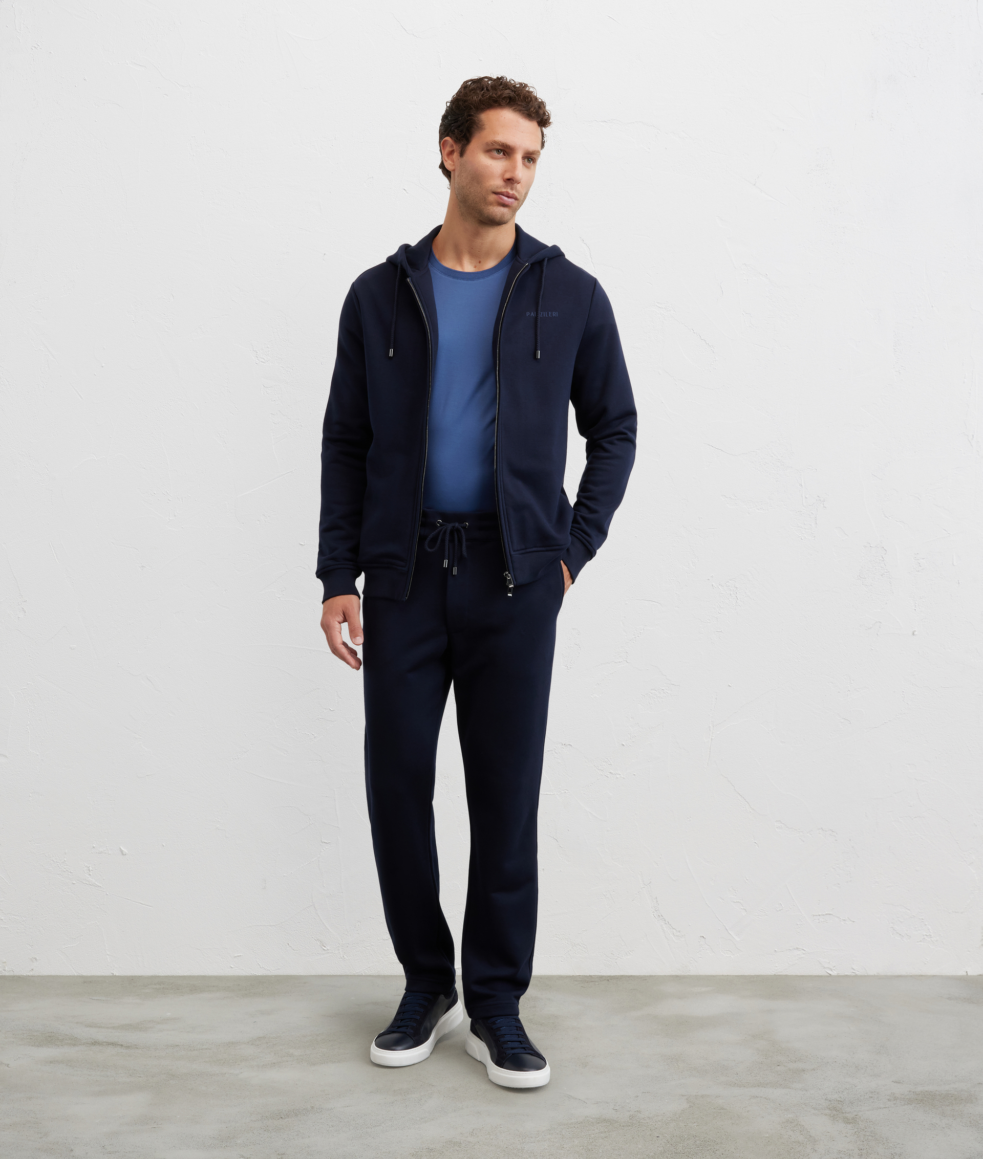 pantaloni in felpa regular fit con tasche posteriori blu navy - Maglieria - Pal Zileri | Official Website