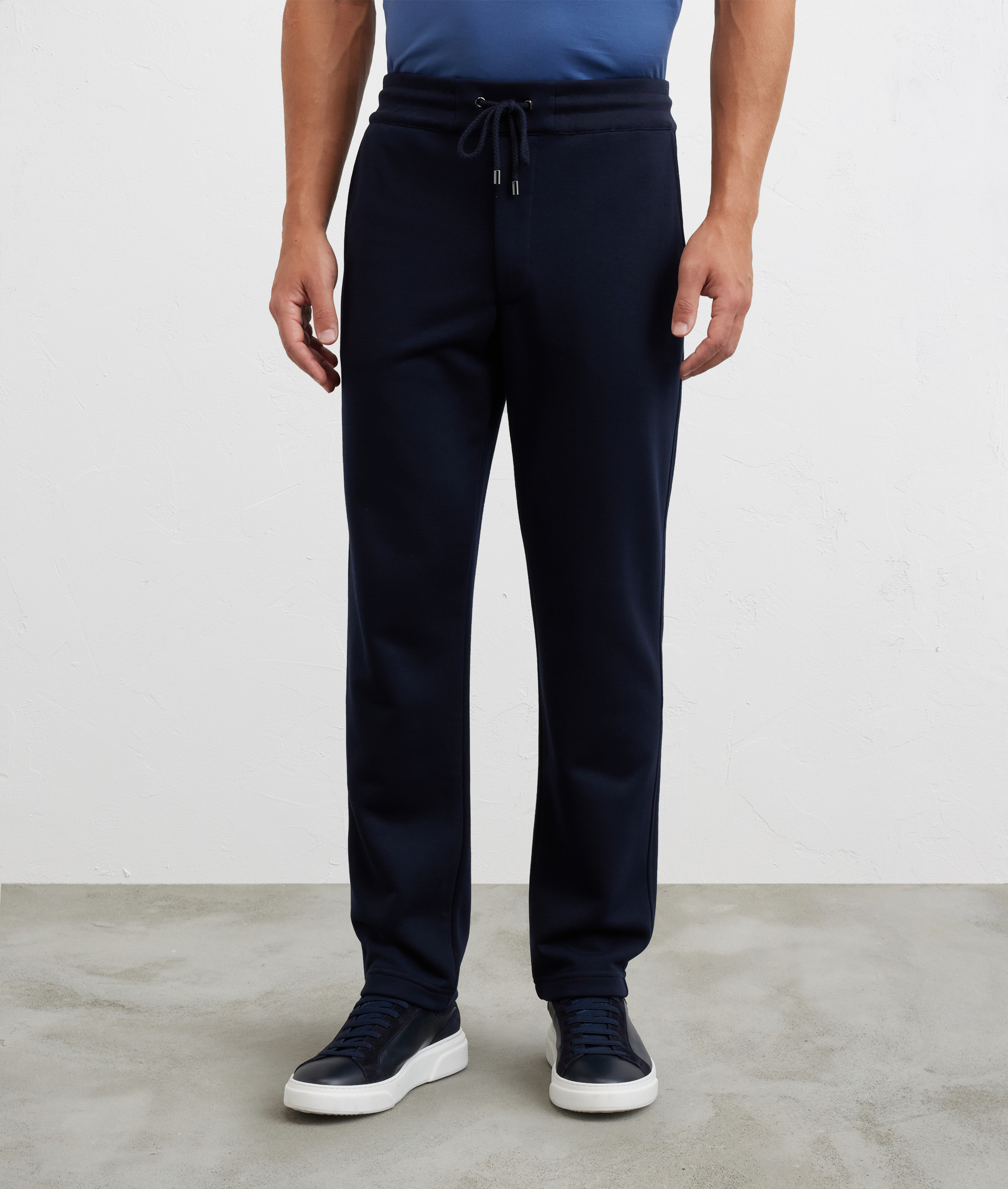 pantaloni in felpa regular fit con tasche posteriori blu navy - Pal Zileri | Official Website
