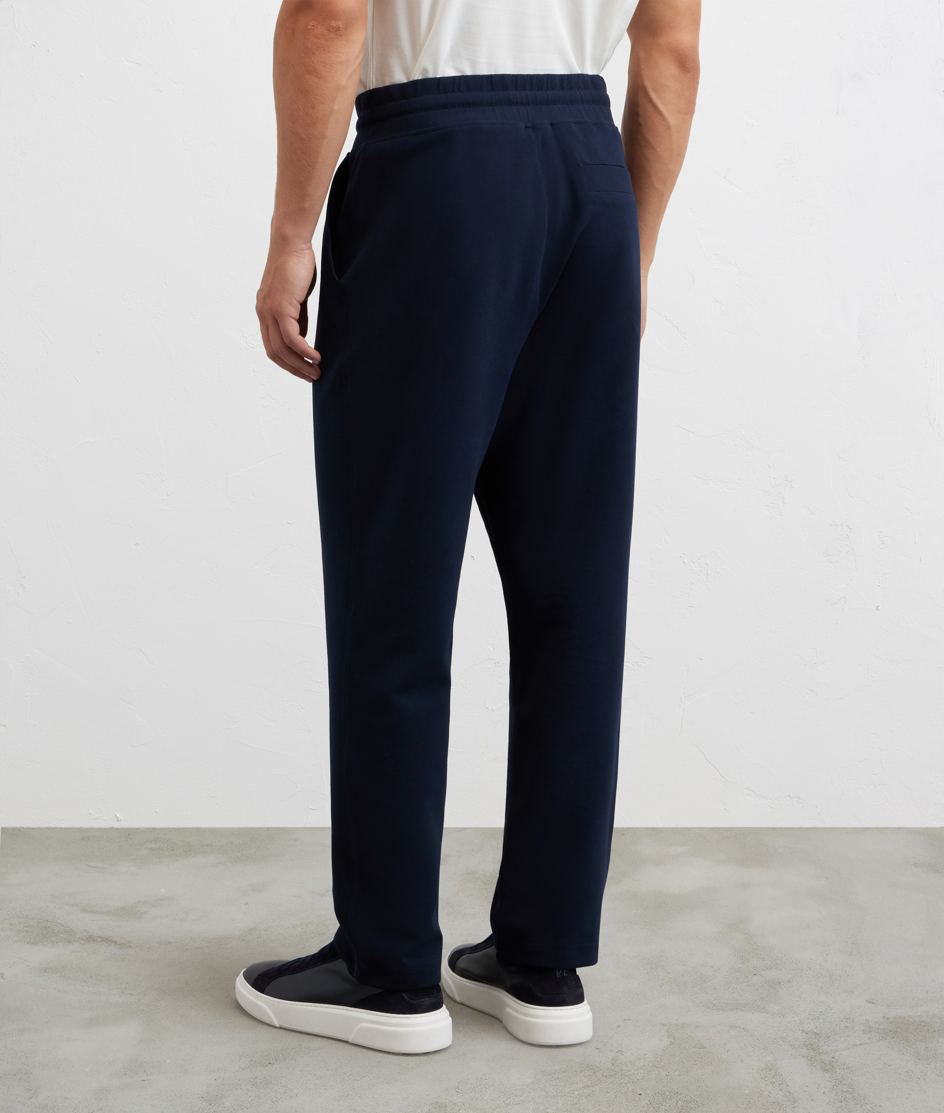 pantaloni relaxed fit in felpa con tasca a filetto sul retro blu navy - Pal Zileri | Official Website