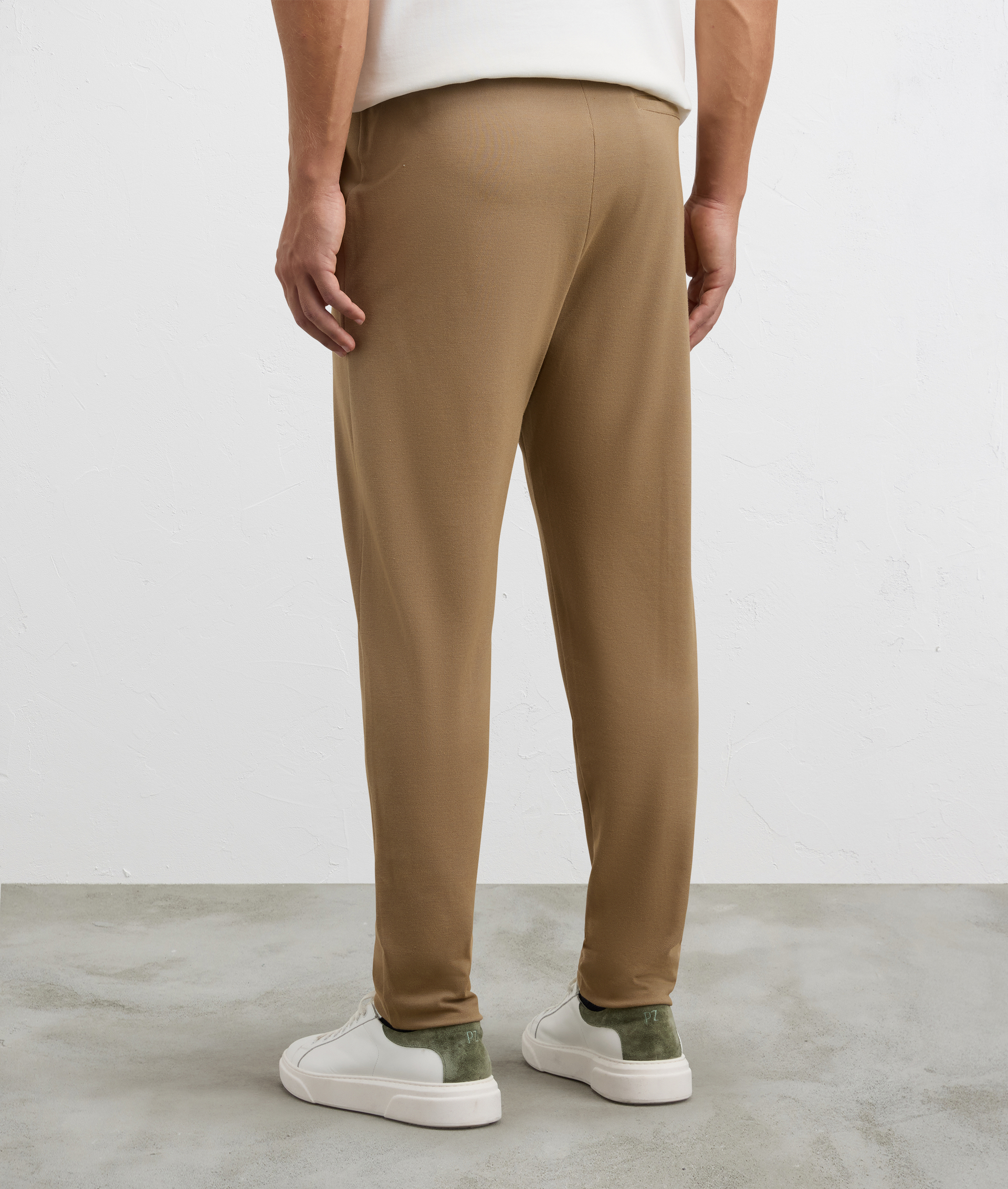 pantaloni da uomo regular fit in felpa piquet con cucitura centrale marrone chiaro | Pal Zileri