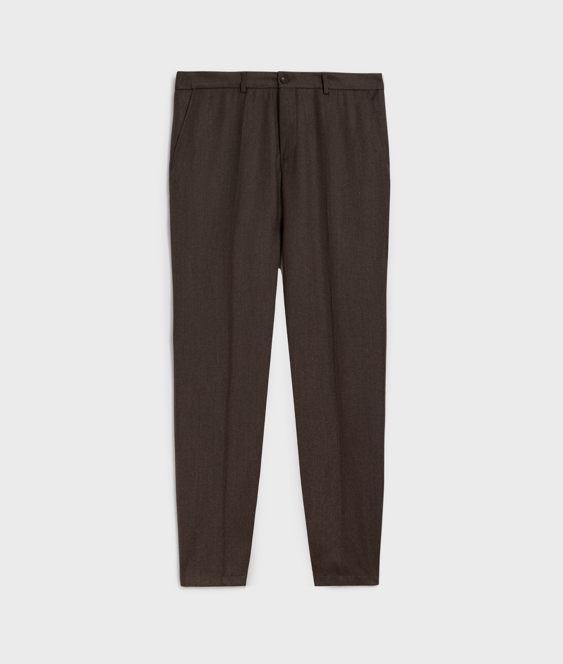 brown men trousers with belt in melange wool and cashmere flannel | Pal Zileri