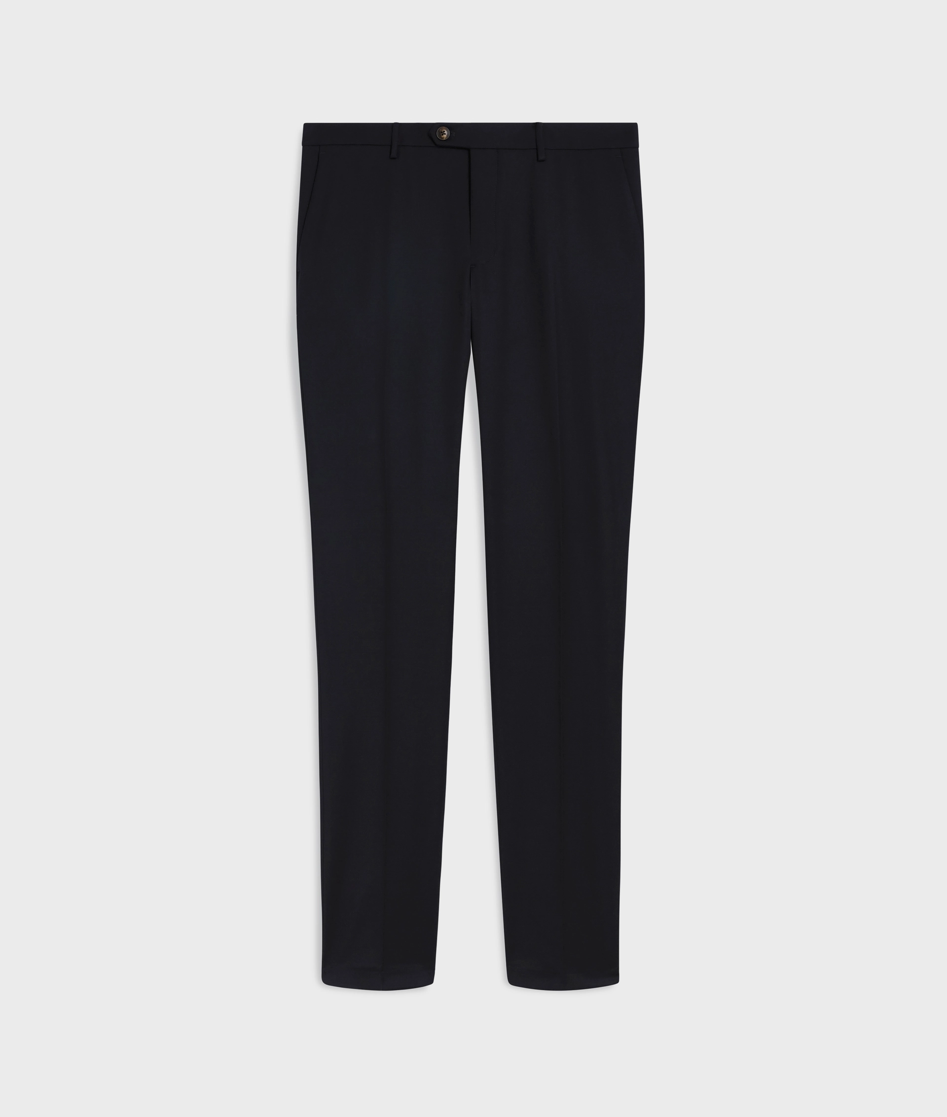 navy blue flat front chinos in cotton and lyocell | Pal Zileri