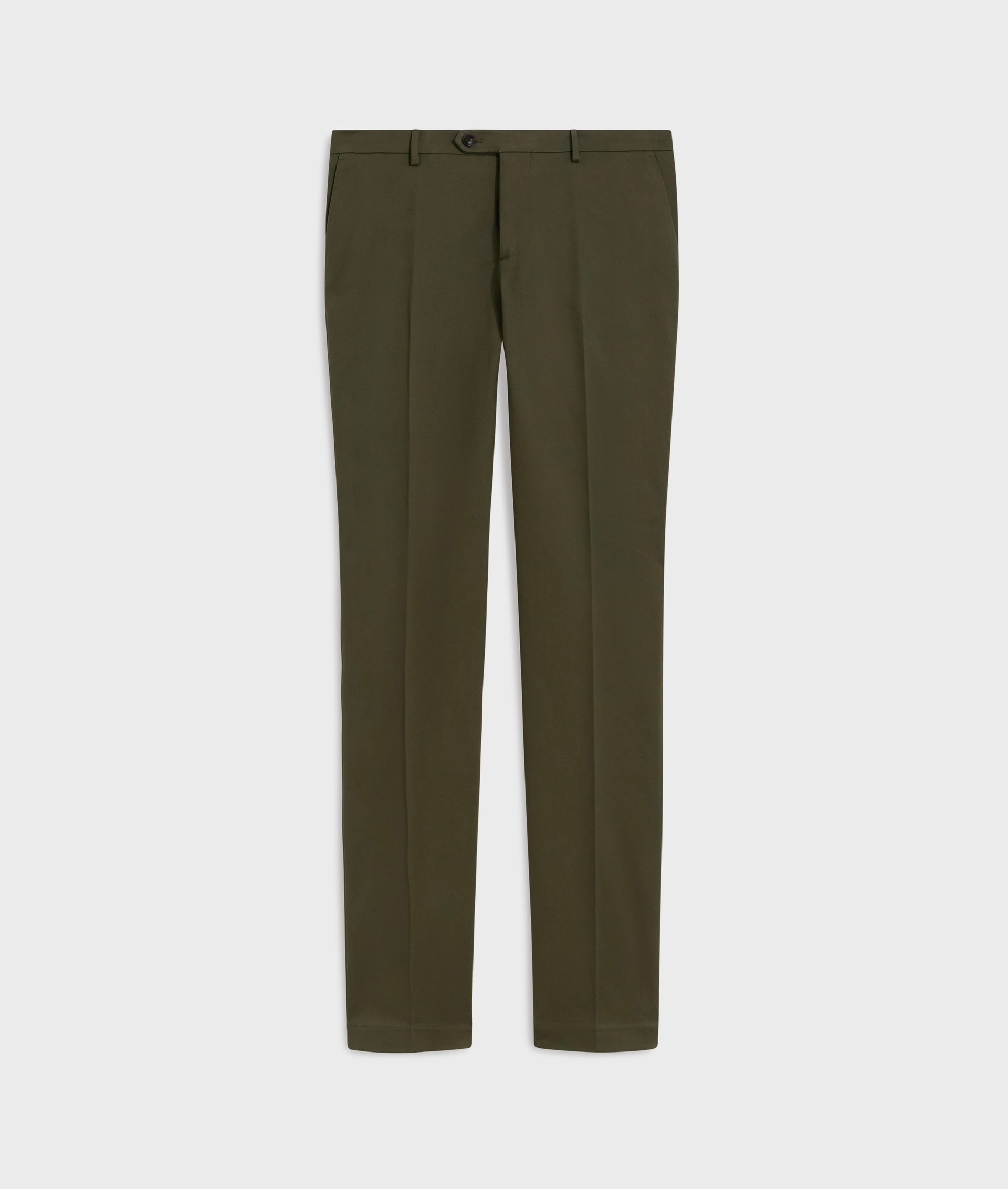 green flat front chinos in cotton and elastane | Pal Zileri