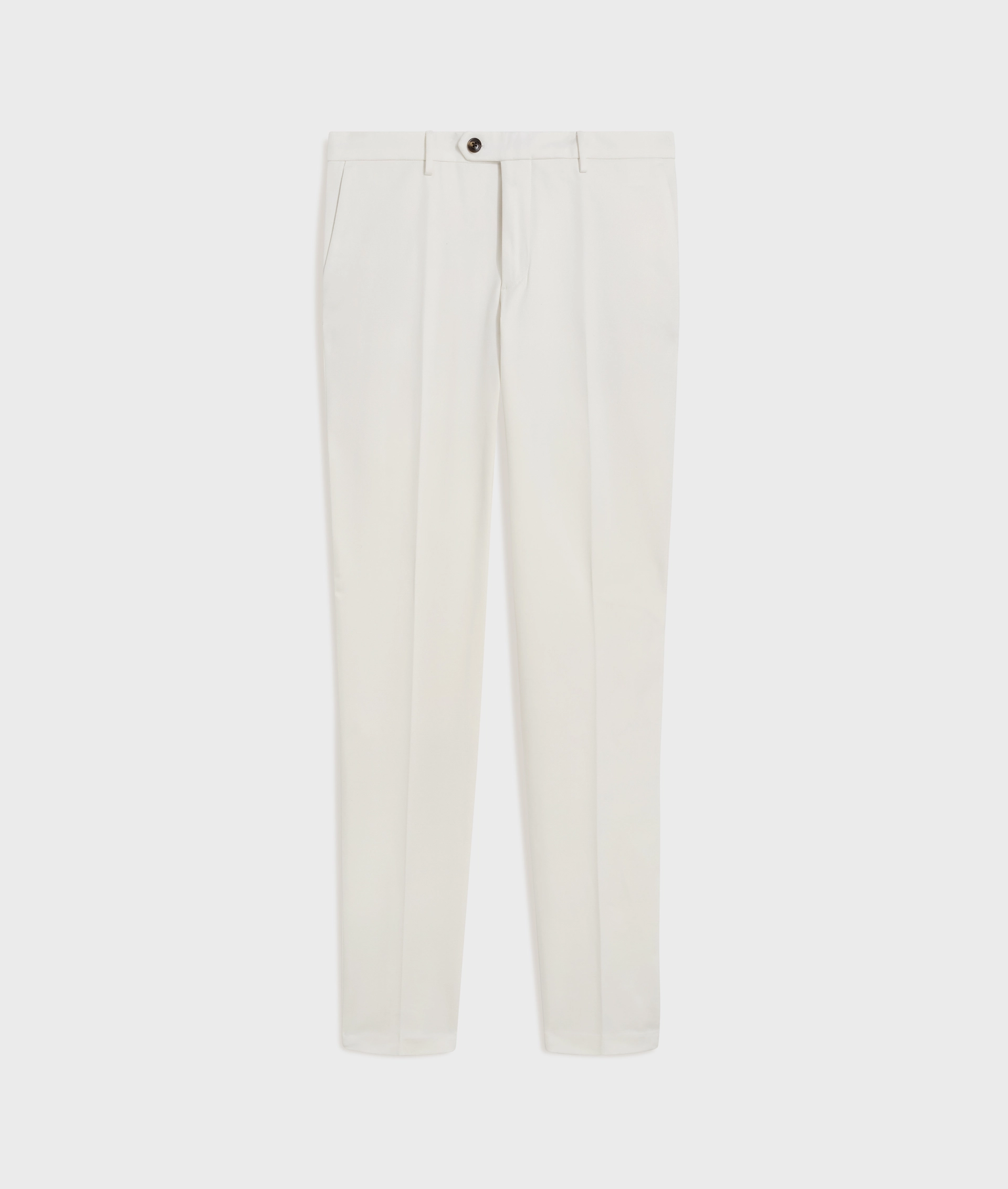 white flat front chinos in cotton and elastane | Pal Zileri