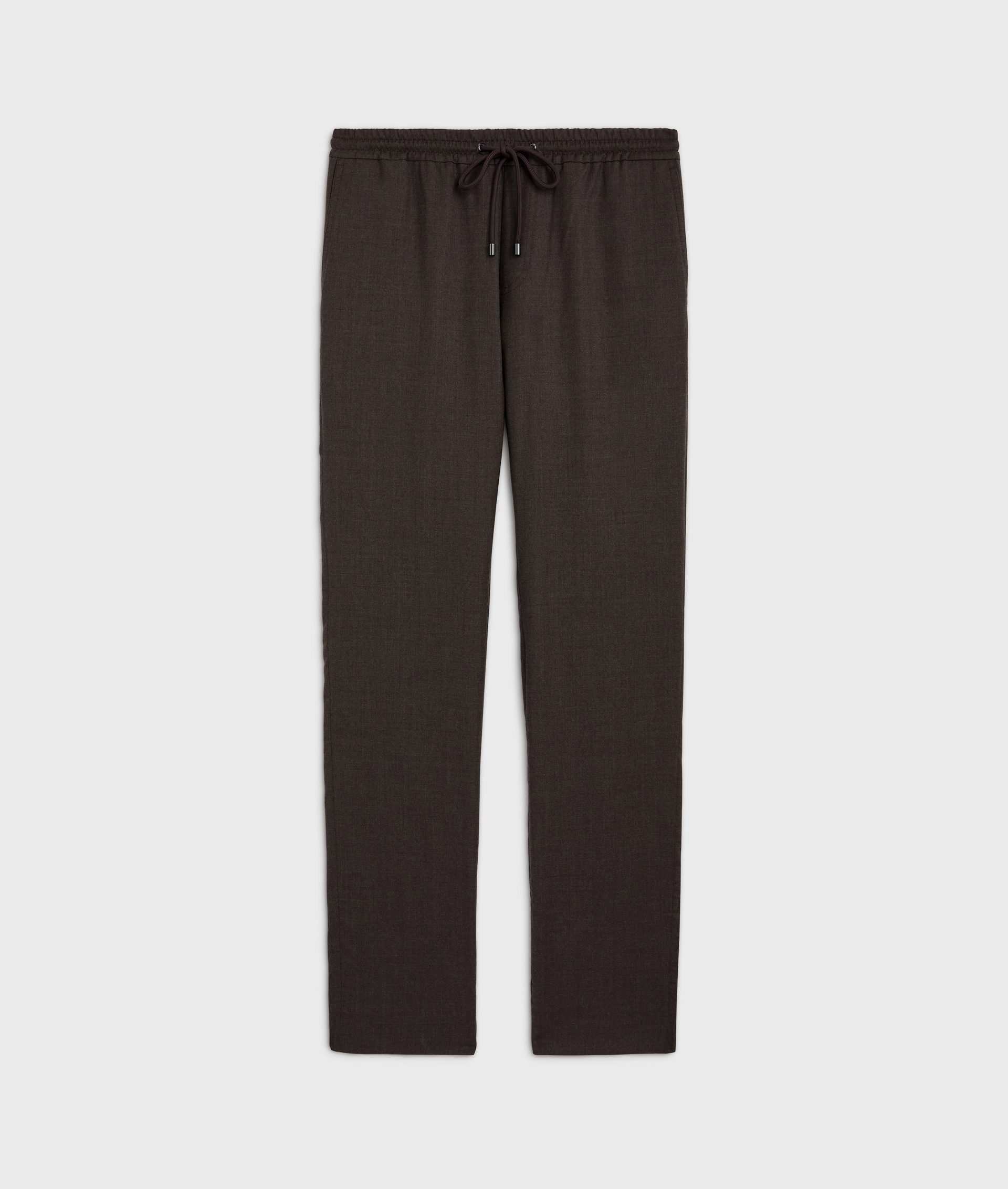 trousers with drawstring in brown pure wool melange flannel - Trousers - Pal Zileri | Official Website
