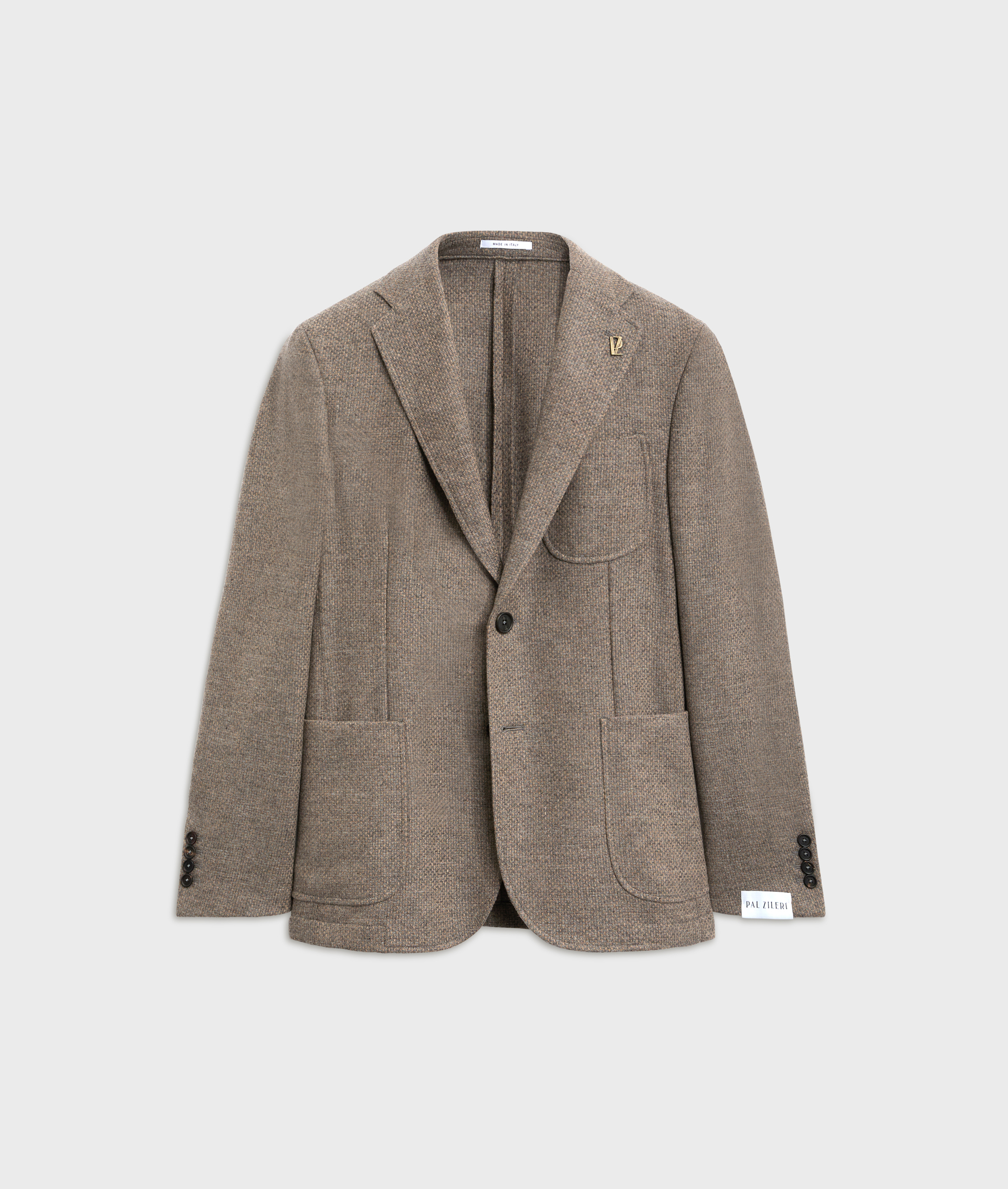 blazer brera unlined with peak lapels in light brown cashmere and wool | Pal Zileri