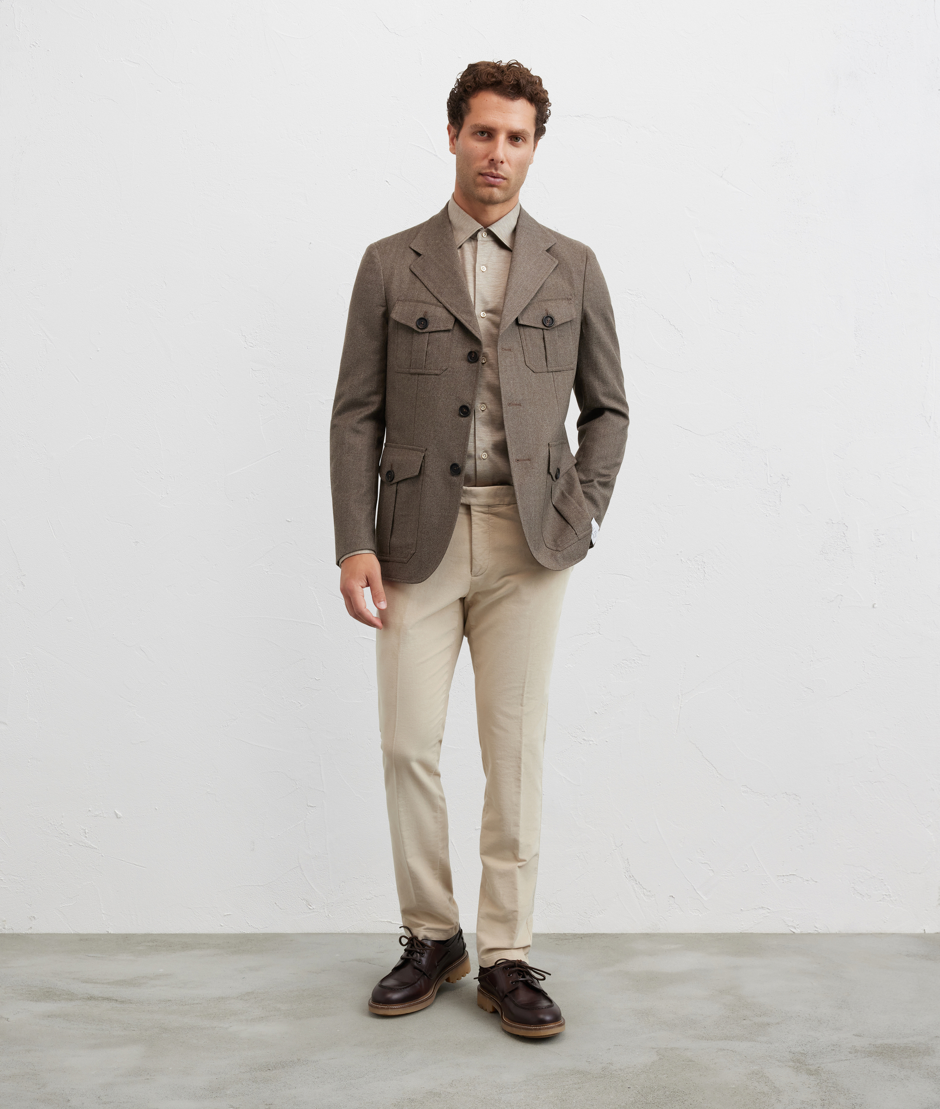 brown single breasted brera jacket unlined with peak lapels - Suits and Blazers - Pal Zileri | Official Website