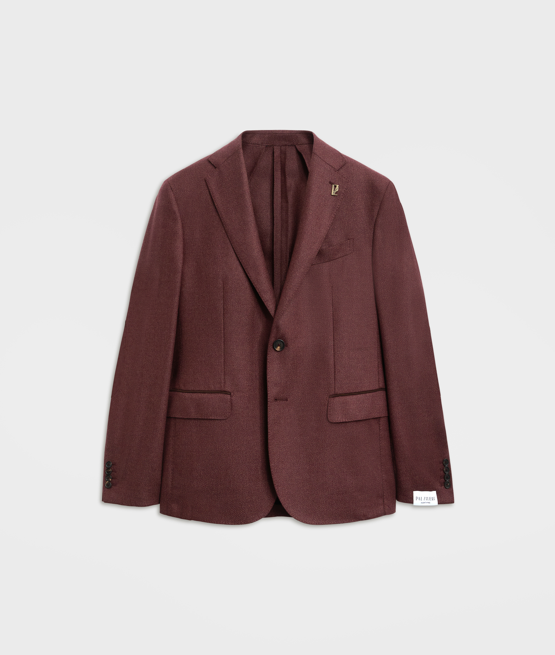 blazer brera single breasted unlined with peak lapels in burgundy wool and silk | Pal Zileri