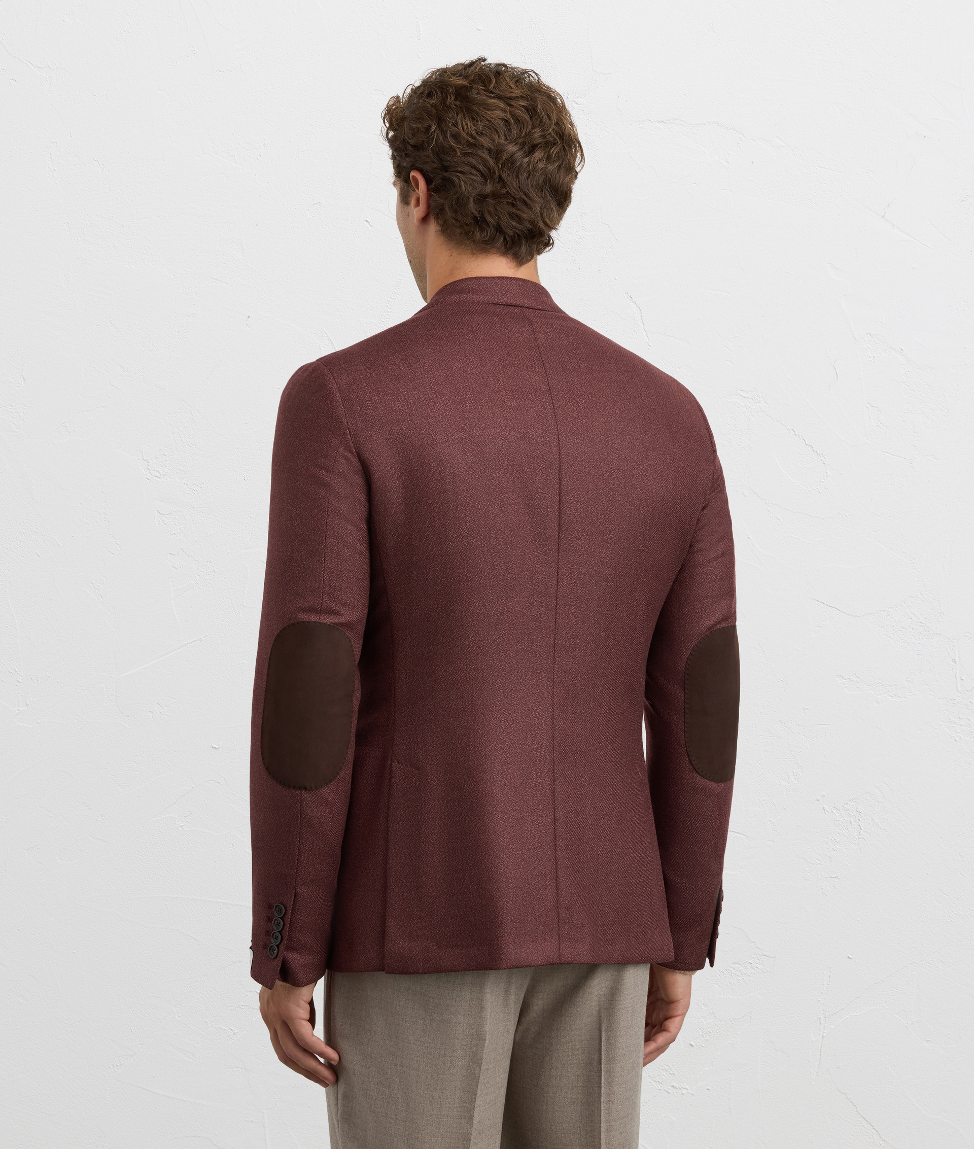 blazer brera single breasted unlined with peak lapels in burgundy wool and silk | Pal Zileri
