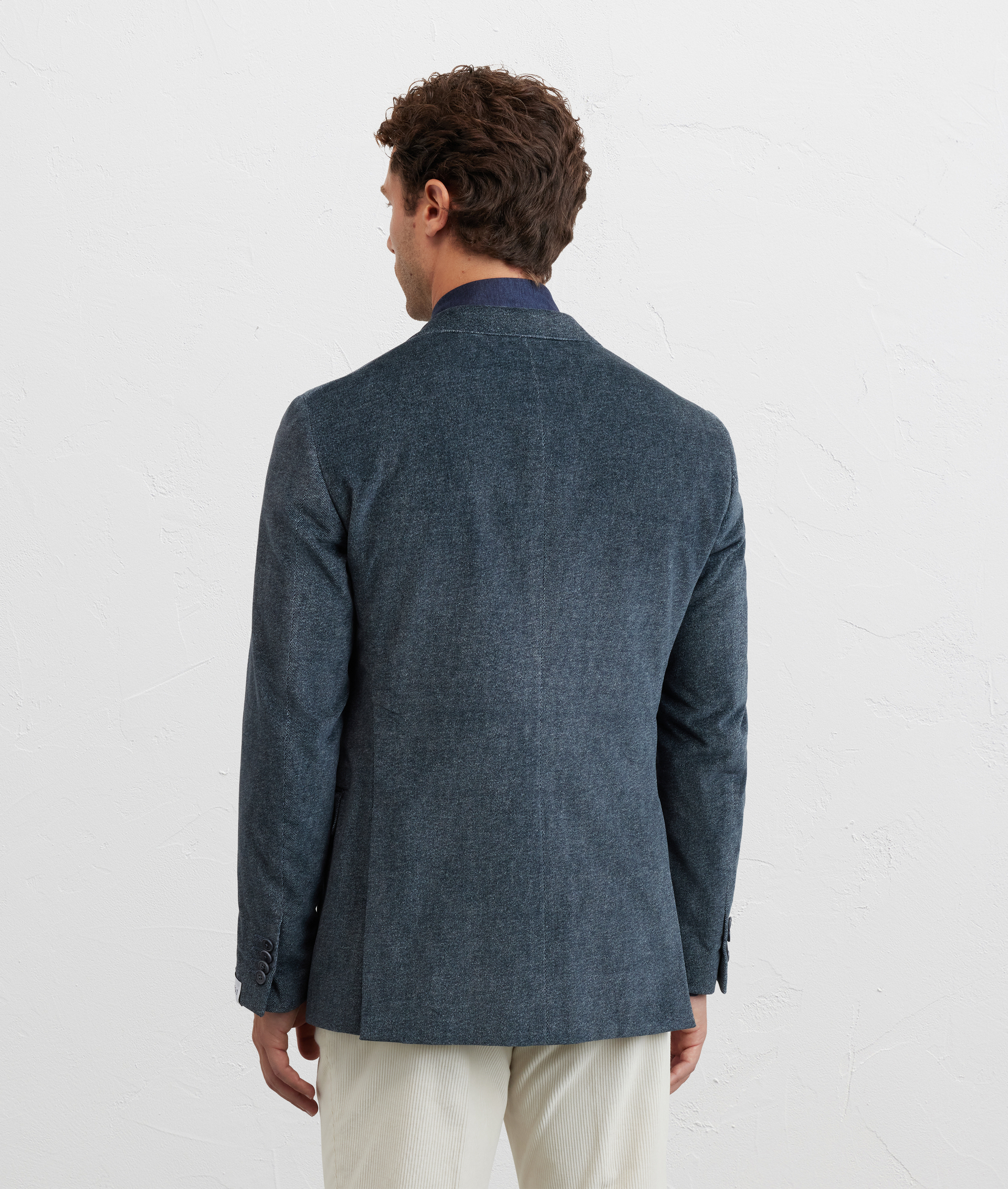giacca monopetto vicenza a due bottoni in cotone blu - Pal Zileri | Official Website